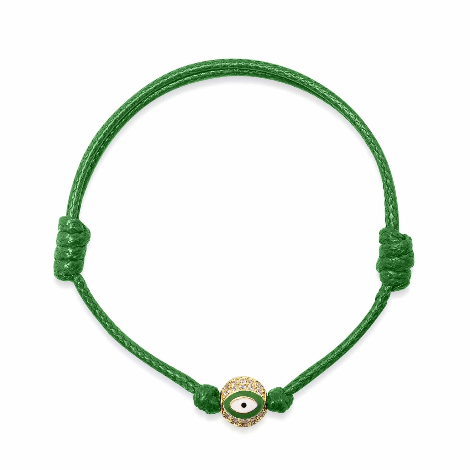 Nialaya Women's Green Evil Eye String Bracelet In Green