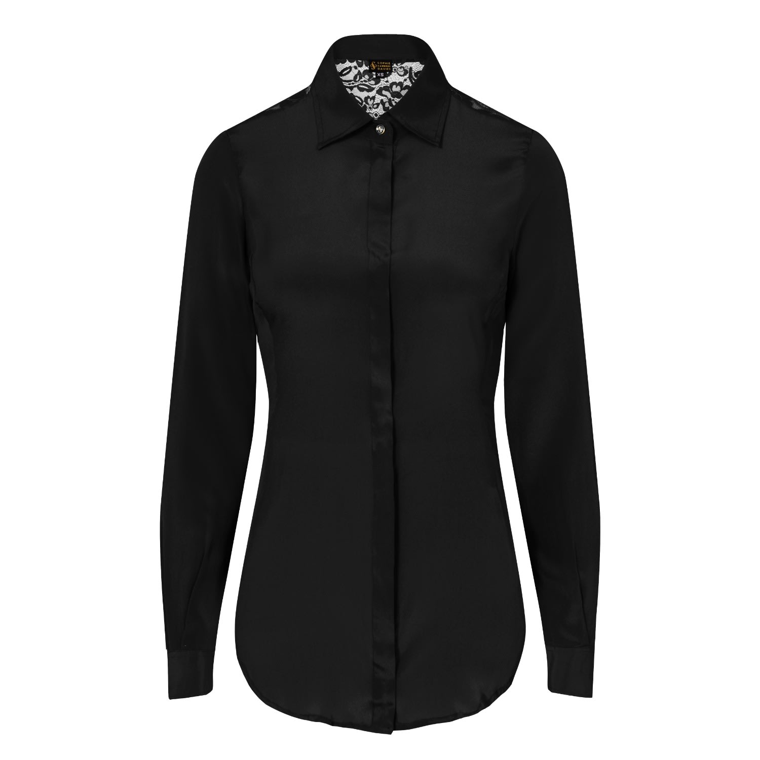 Women’s Black Fitted Silk Shirt Extra Small Sophie Cameron Davies