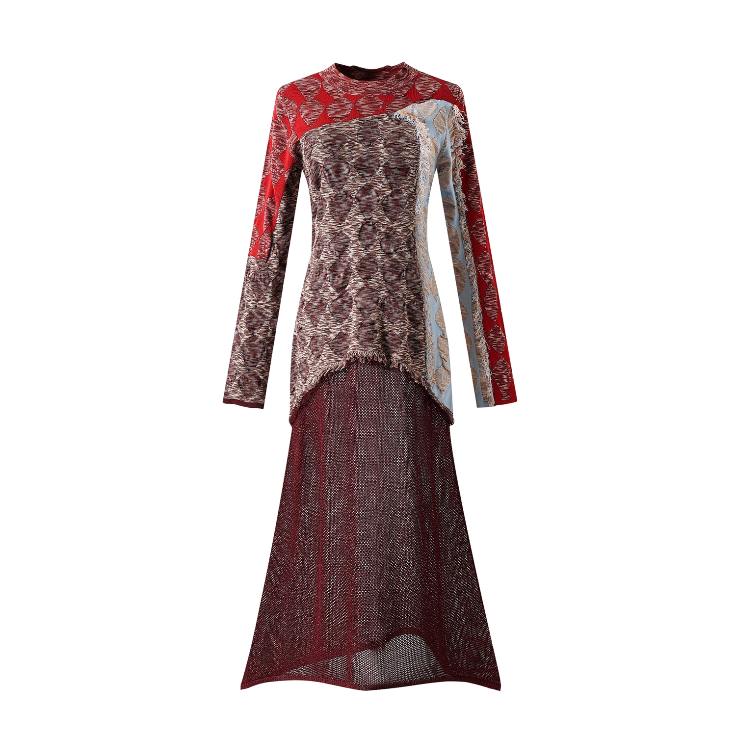 Women's Blue / Red / Brown Alanna Maxi Dress | Extra Small | Fully Fashioning