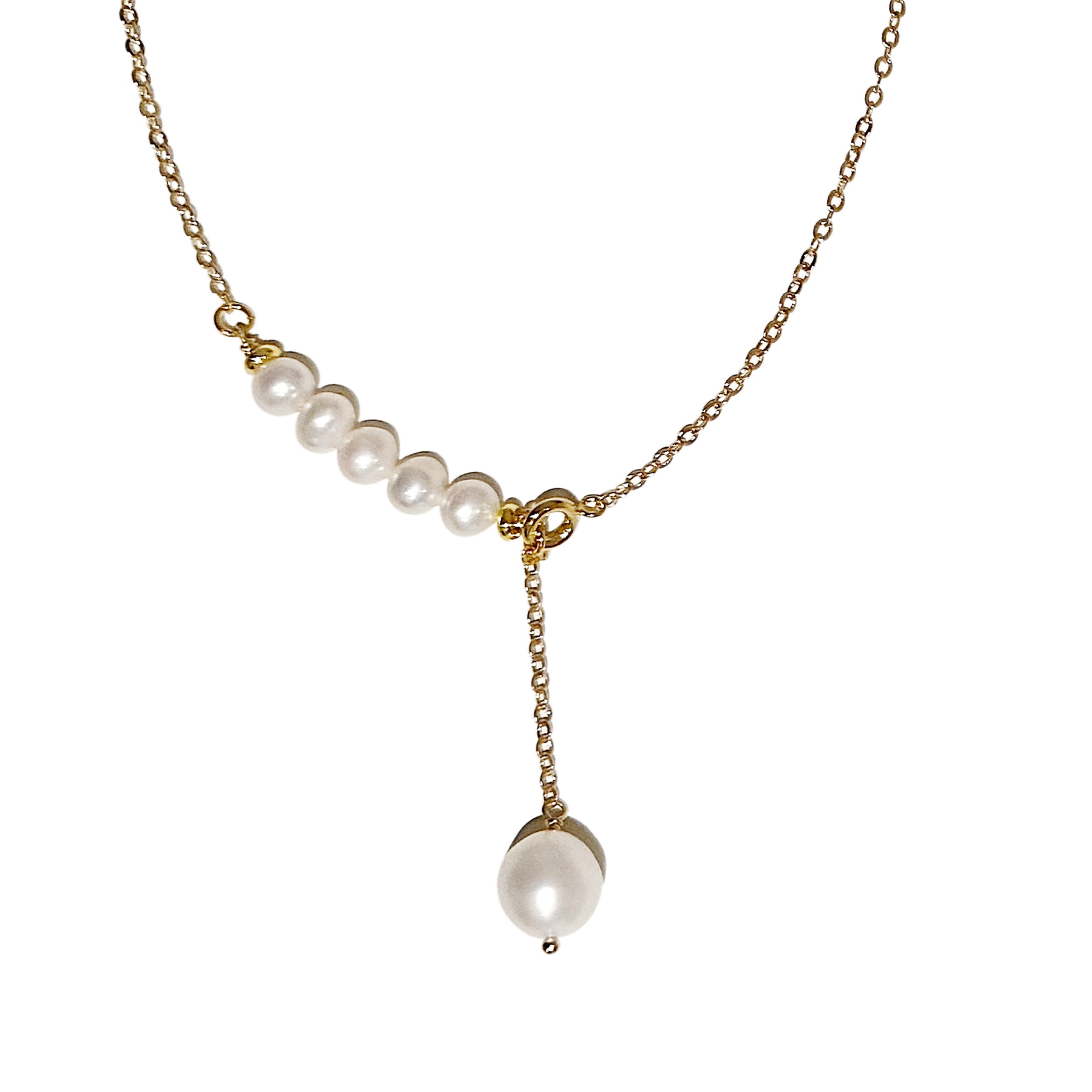 Women’s White / Brown Cascading Pearl Elegance Necklace Ninemoo