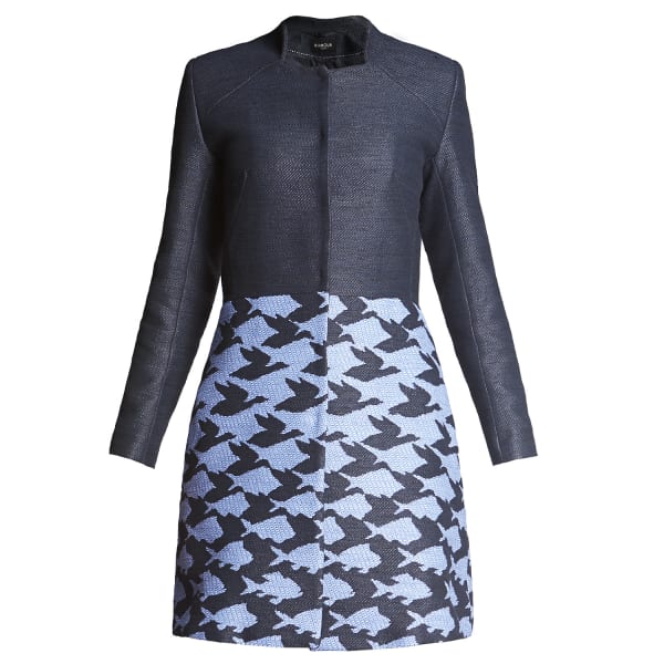 Rumour London Women's Blue Sea & Sky Fitted Mid-weight Jacket In Mid-weight