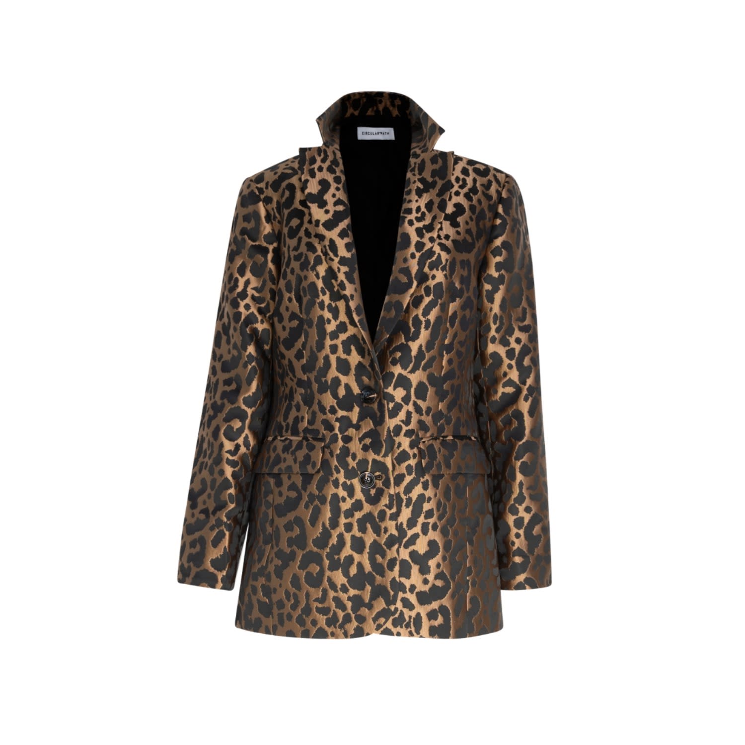 Women's Black / Gold Donna Blazer - Leopard-Black | Extra Small | Circular Path