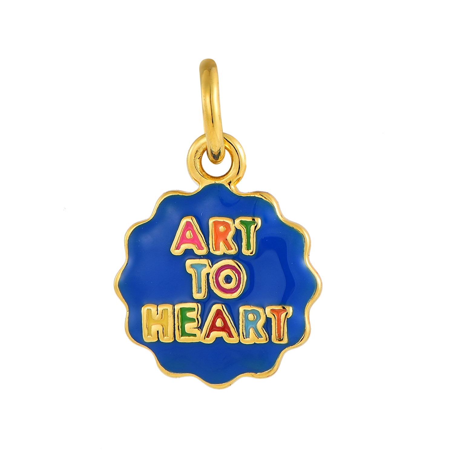 Pinnole Women's Blue Gold Art To Heart Charm In Blue