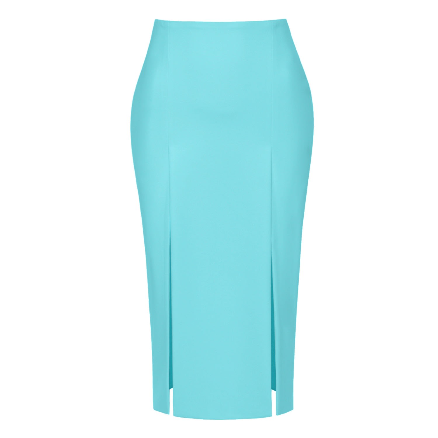 Women’s Salma Blue Radiance Midi Pencil Skirt With Slits Xxs Aggi