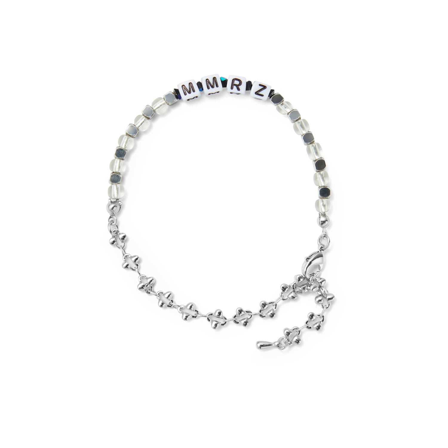 Undefined Jewelry Men's Silver / Black Blue Crystal & Airplane Chain Mix Bracelet_m Mmrz In Multi