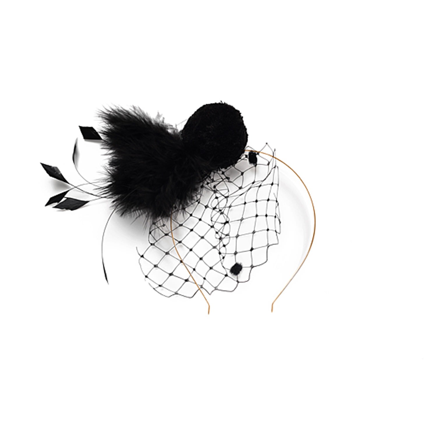 Justine Hats Women's Fashionable Black Head Piece In Metallic