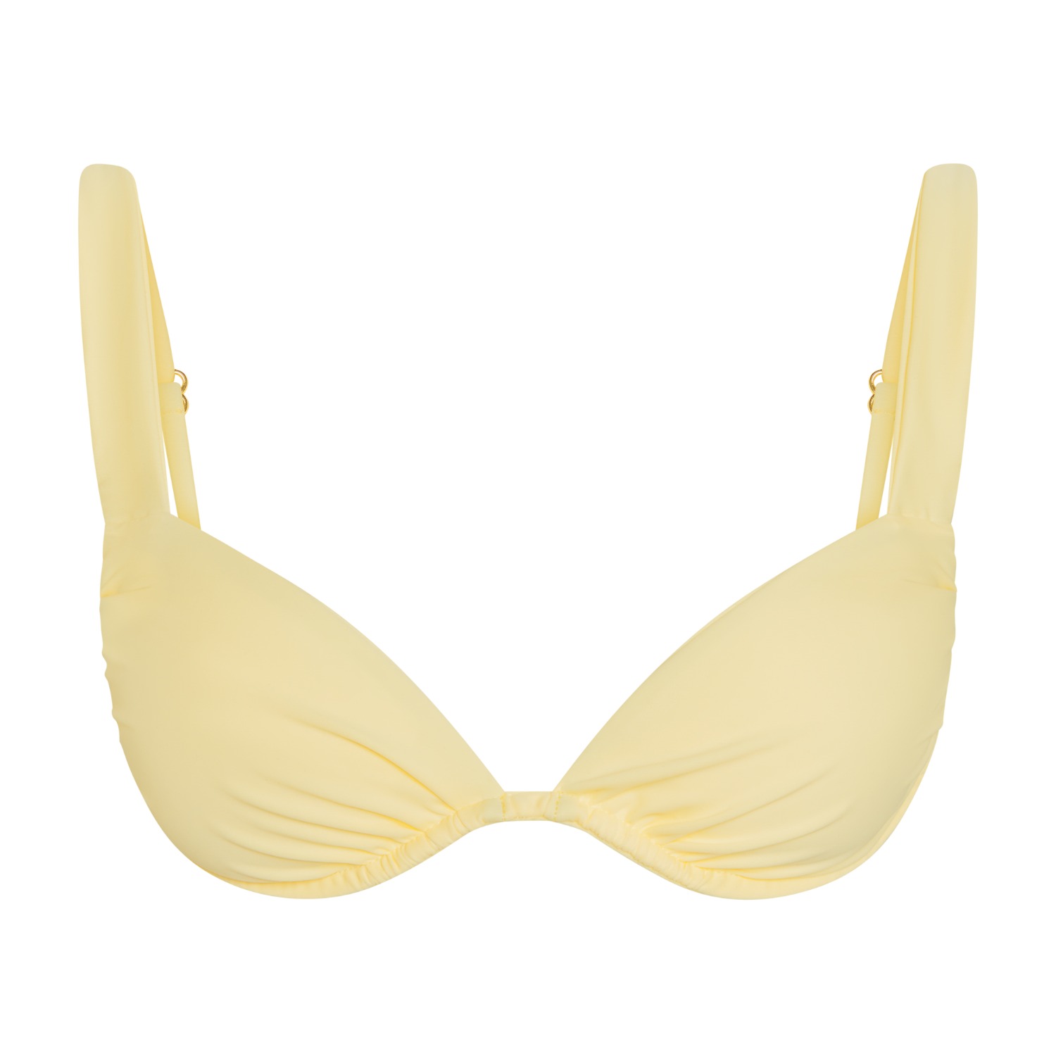 Aja Swimline Women's Calypso Ruched Bikini Bra Top - Neutrals