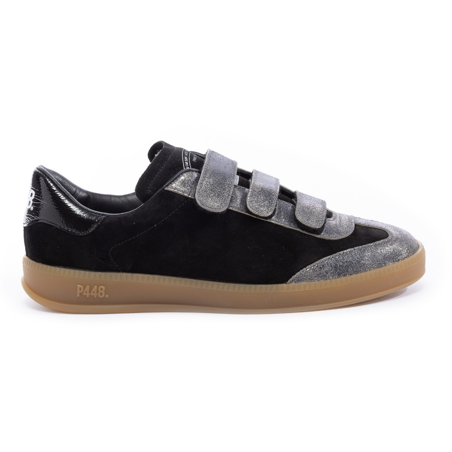 Monza Velcro Black Shine Sneaker | P448 | Wolf & Badger
