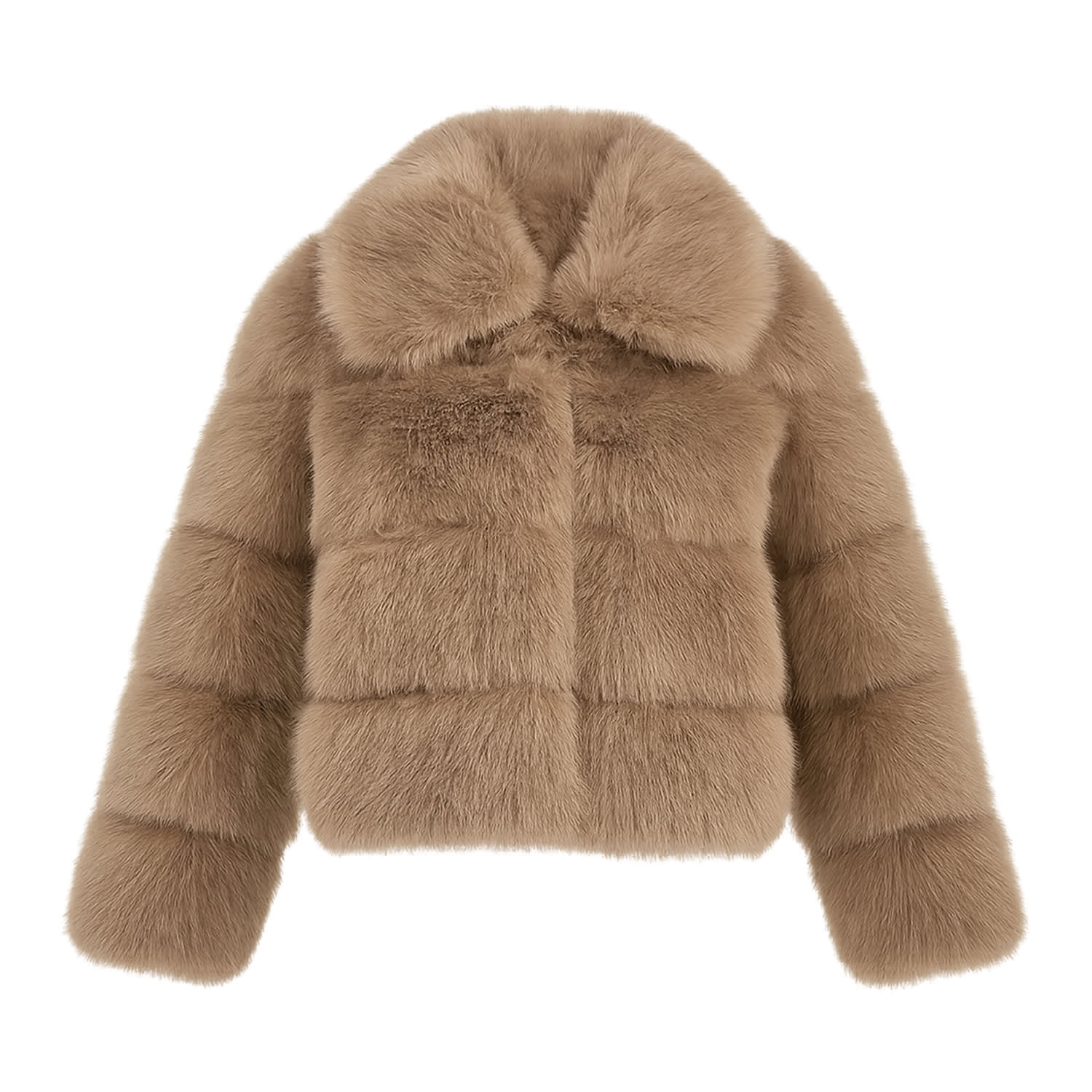 Yumi Women's Brown  Coffee Luxe Faur Fur Coat In Brown