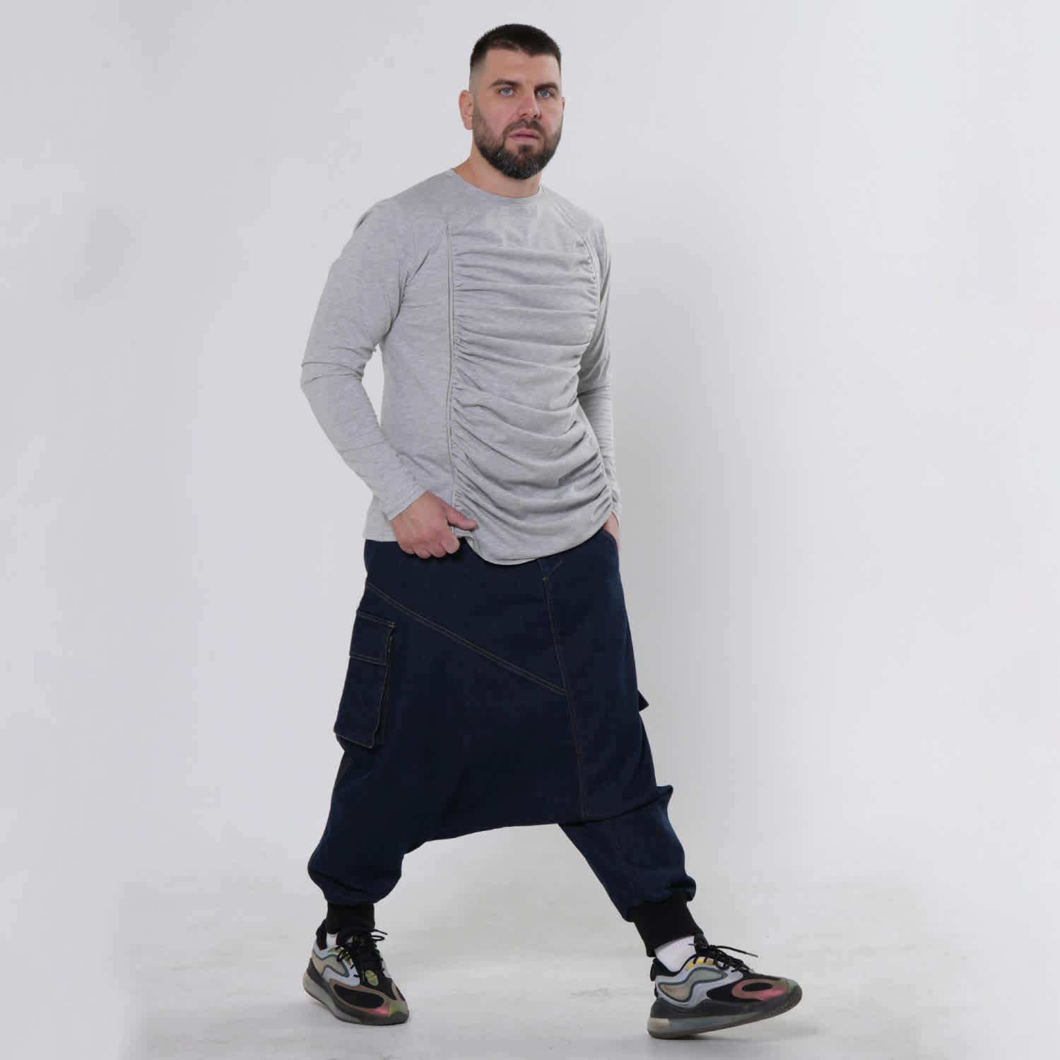 Men'S Drop Crotch Denim Pants | Metamorphoza | Wolf & Badger