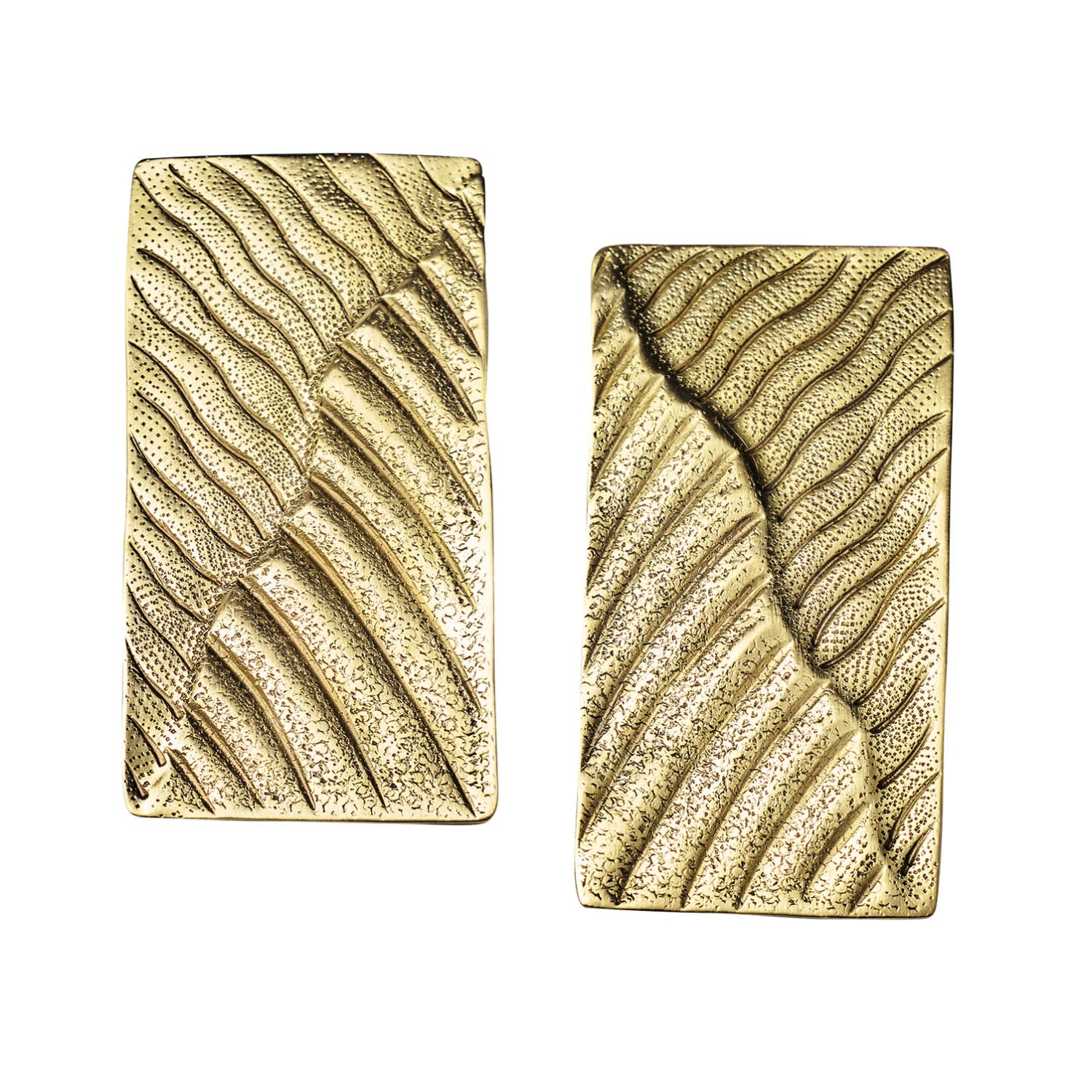 Zeworks Women's Gold Sahara Blues – Draa Handcrafted Brass Statement Earrings
