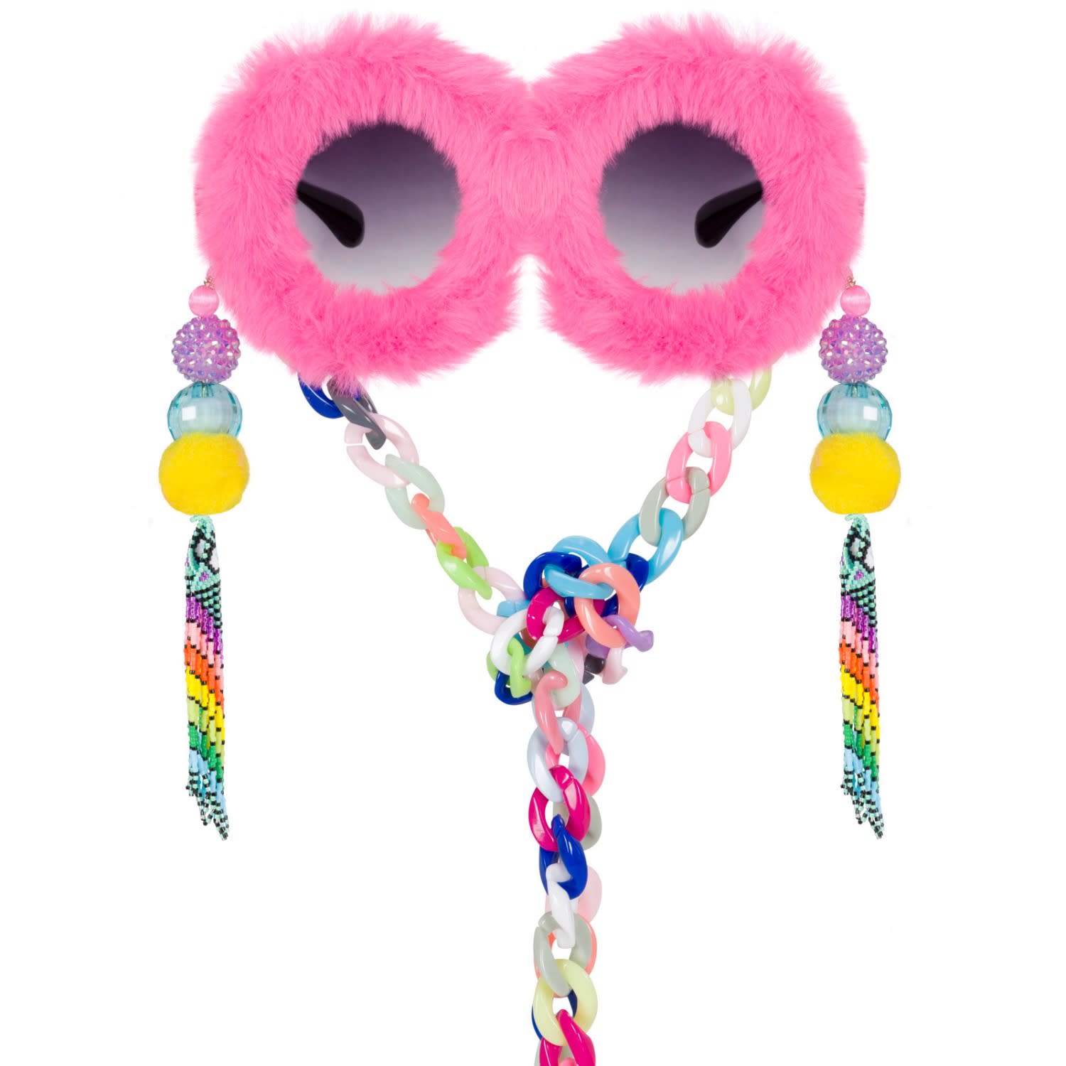 Meghan Fabulous Women's Pink Fluffer & Fabulous Sunglasses - Neon Multi In Pink