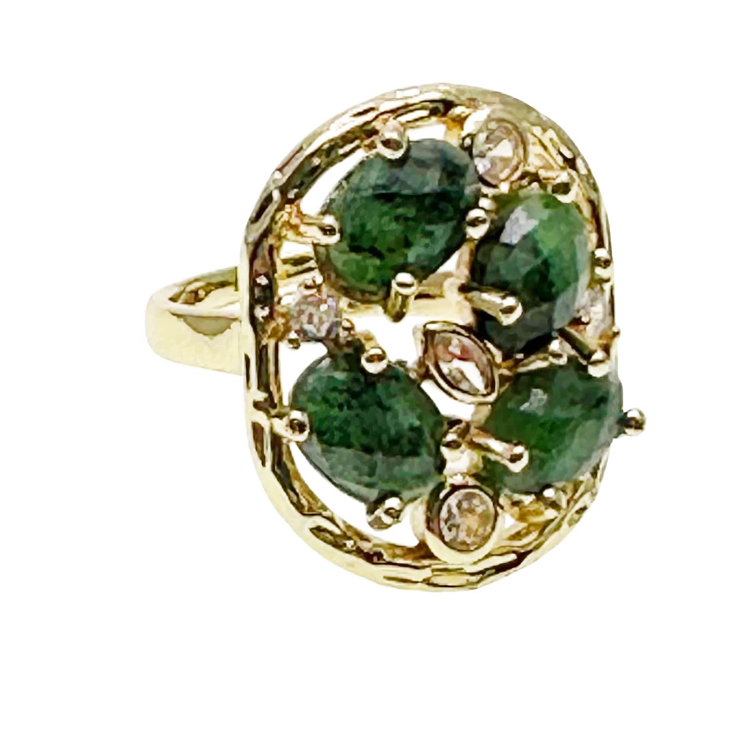 Farra Women's Green Zoisite Gemstone Statement Ring