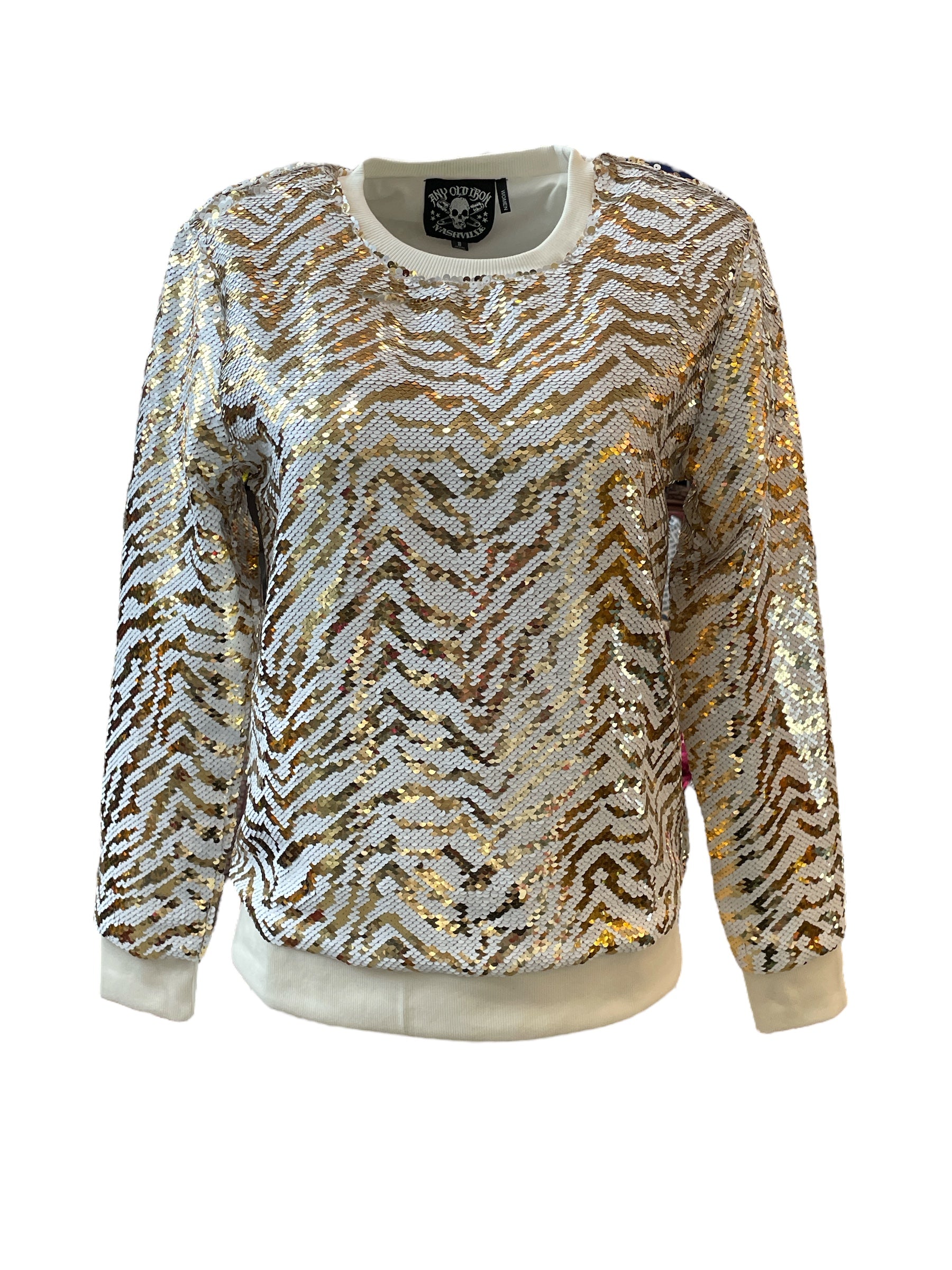 Any Old Iron Women's Gold / White  White Tiger Sweatshirt In Multi