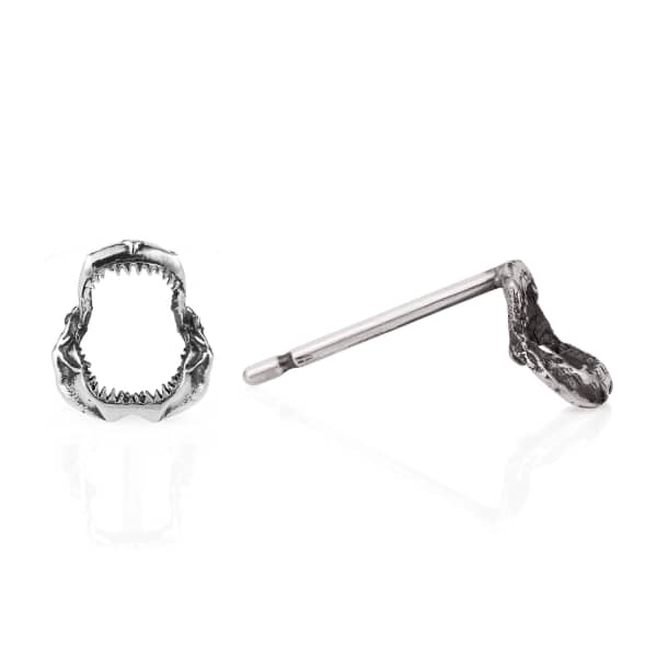 GUCCI WOMEN'S SHARK JAWBONE EARRINGS - SILVER