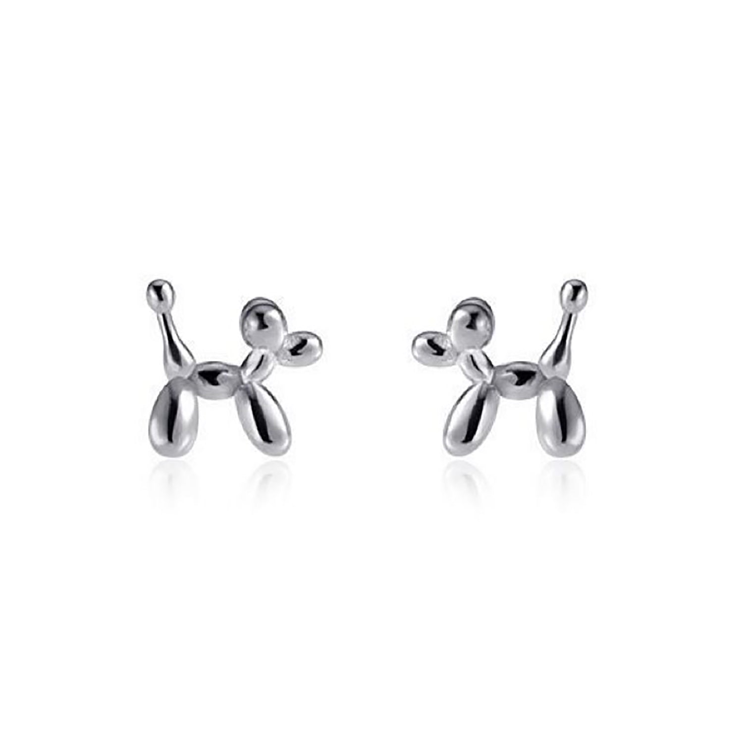 Women’s Poodle Treasures 925 Silver Stud Earrings - Silver Ninemoo