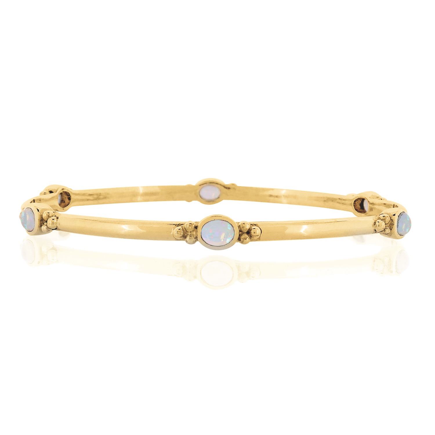 Charlotte's Web Jewellery Women's Holi Jewel Gold Bangle - Opal