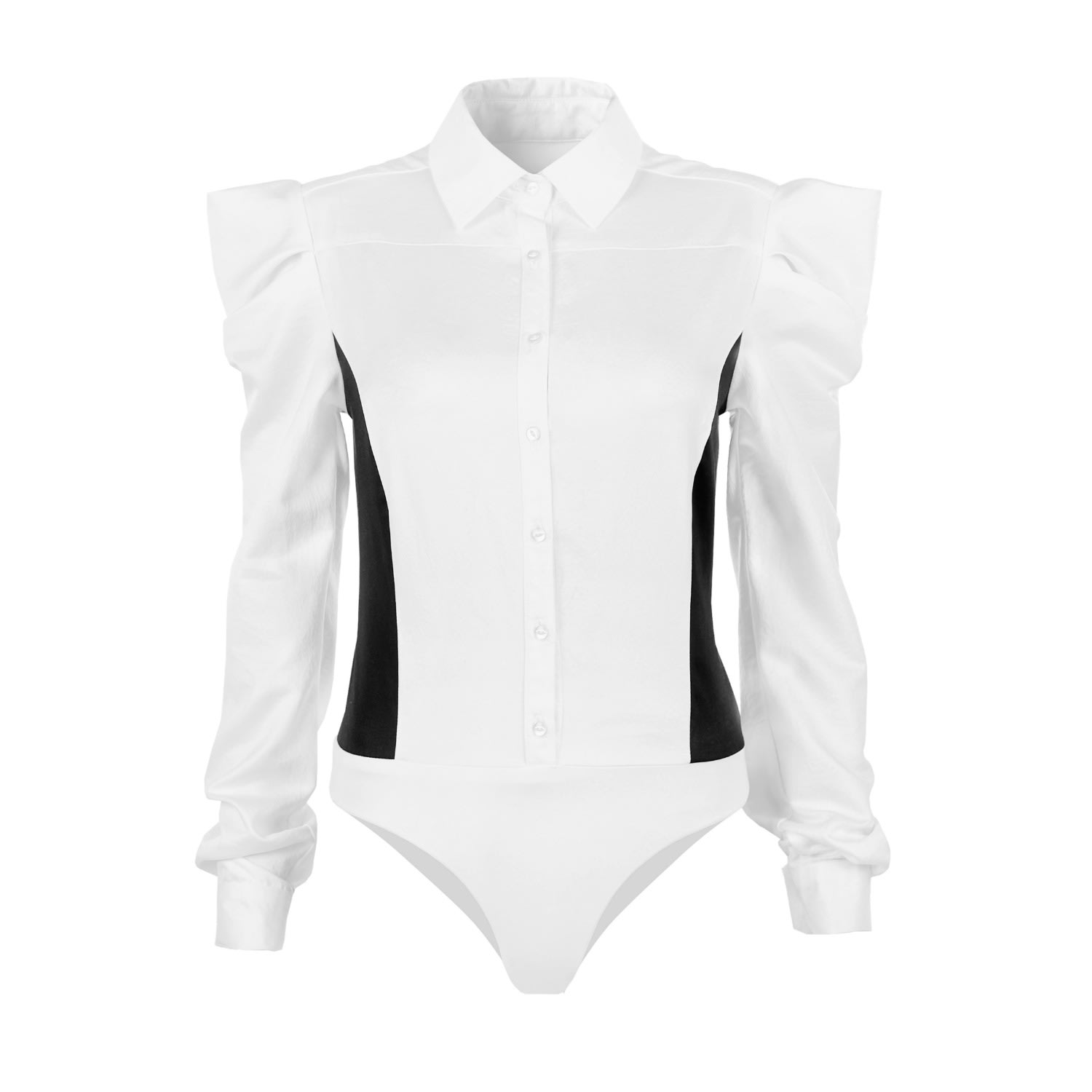 Victoria Rainer Women's Bodysuit Blouse - White In White