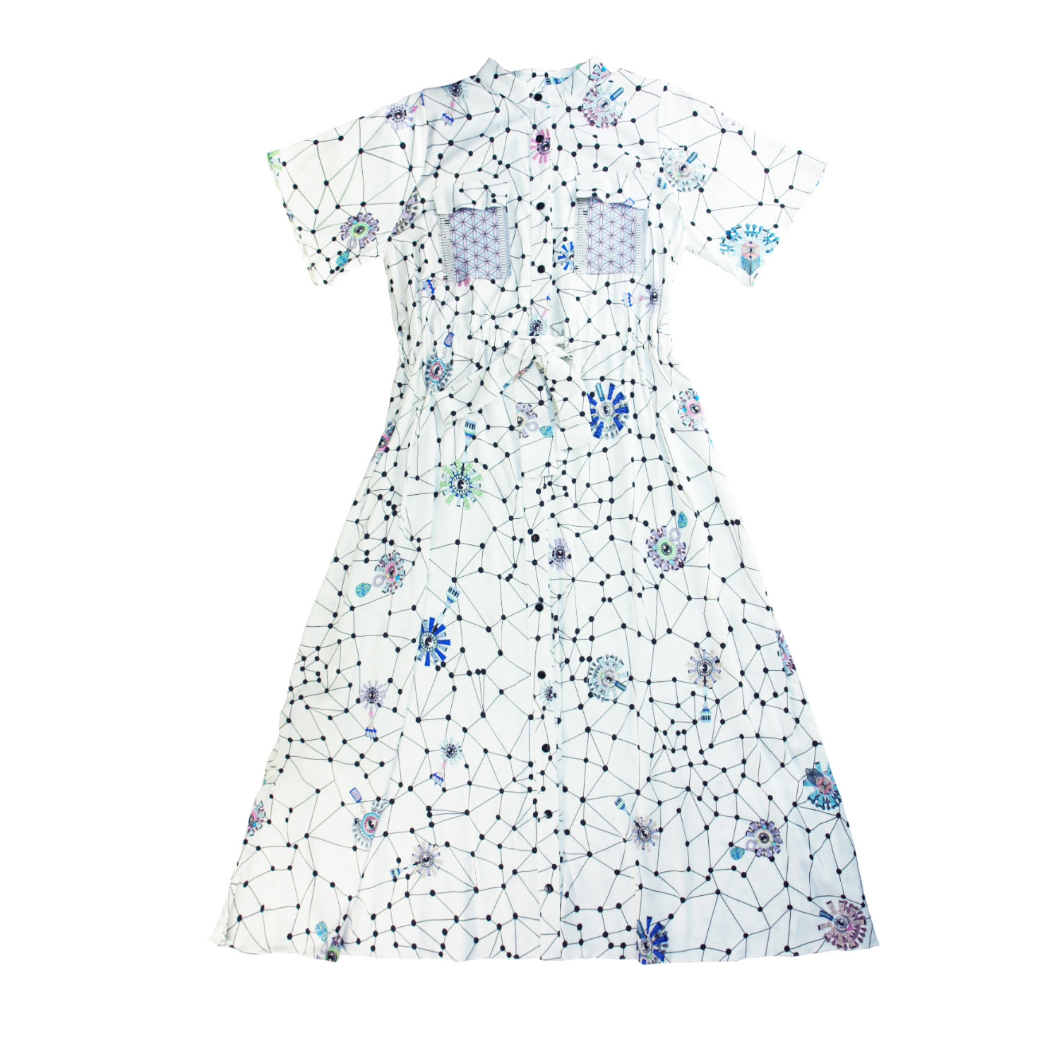 Tramp In Disguise Women's White Mechan Shirt Dress In White