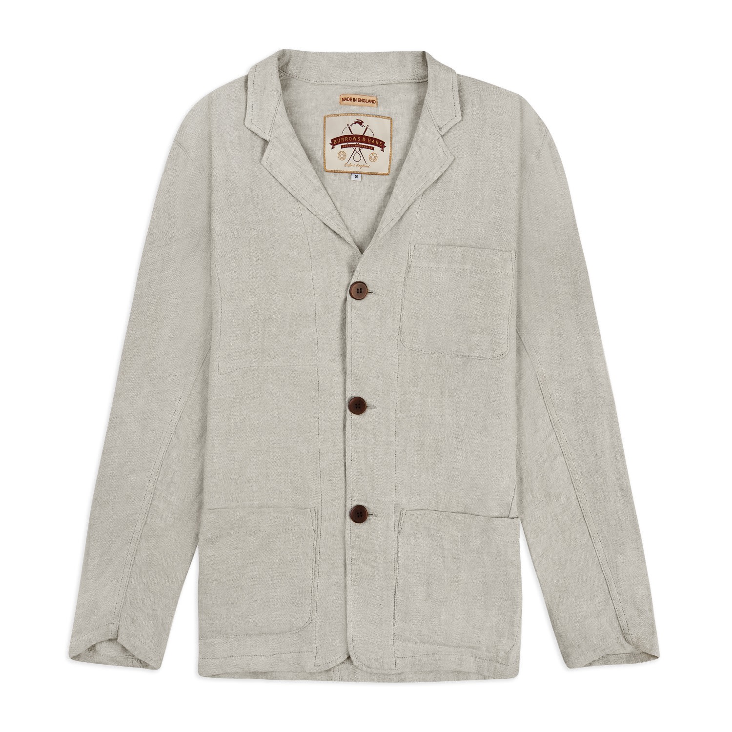 Men’s White Linen Blazer - Ecru Medium Burrows & Hare