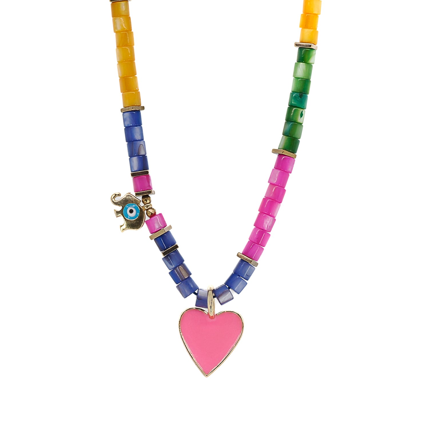 Women’s Pink / Purple / Gold Colors Of Life Pink Love Beaded Necklace - Pink Ebru Jewelry