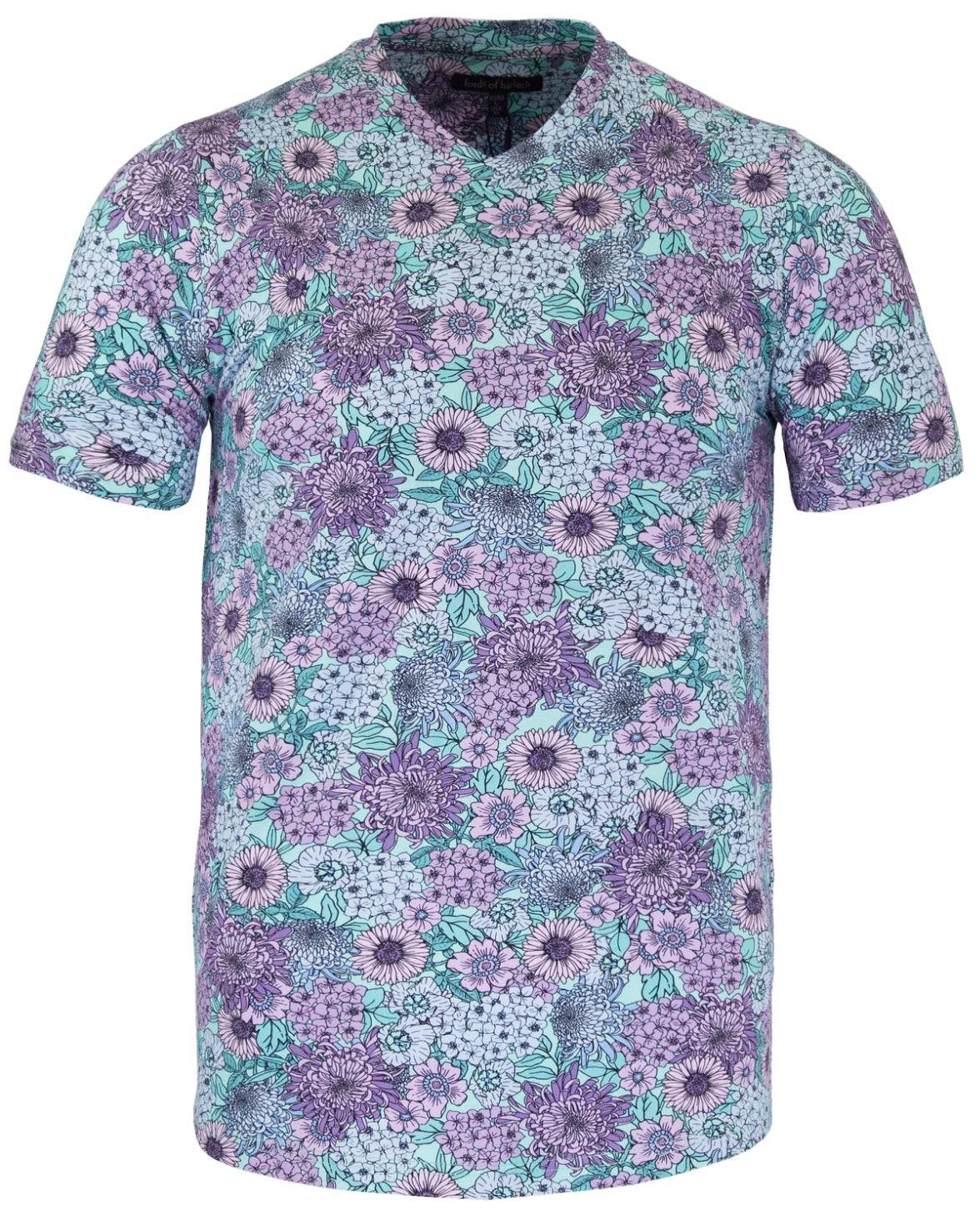 Lords Of Harlech Men's Green Maze Garden Party V-neck Tee -spearmint In Green