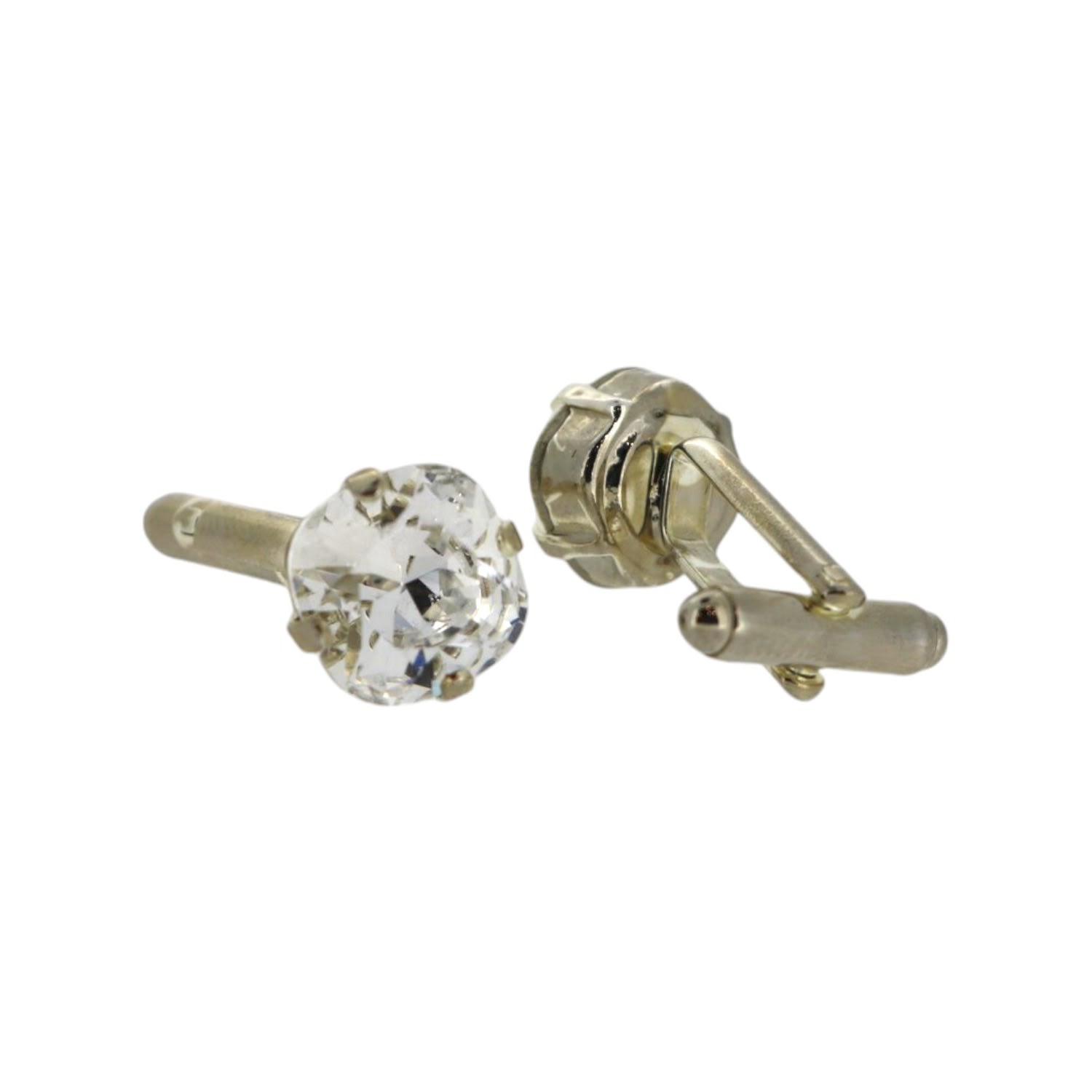 Men's Neutrals The Clear Stud Cufflink In Platinum | Vickisarge