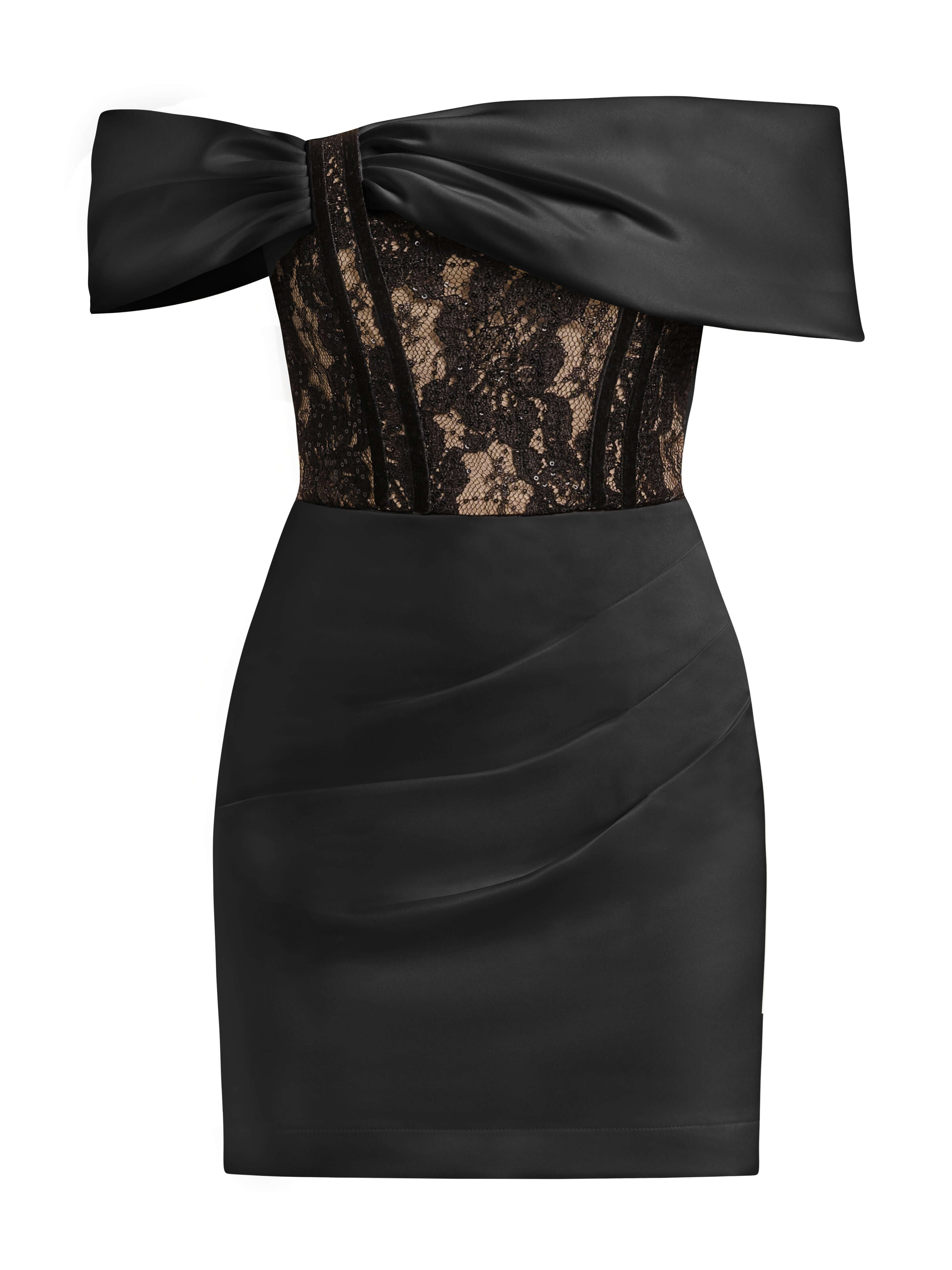 Women’s Signature Of The Sun Mini Dress With Lace Corset - Black Extra Small Tia Dorraine