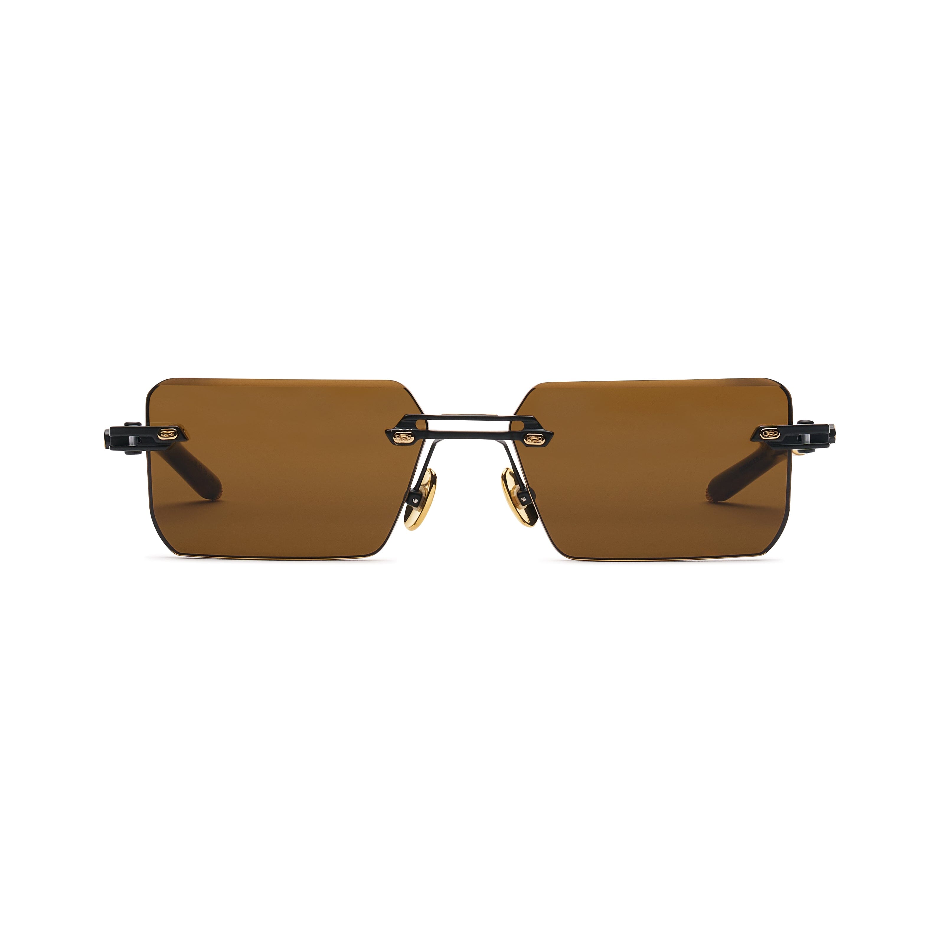 T Henri Women's Black / Brown  |evija |black & Brown Limited Edition Rectangle Rimless Sunglasses