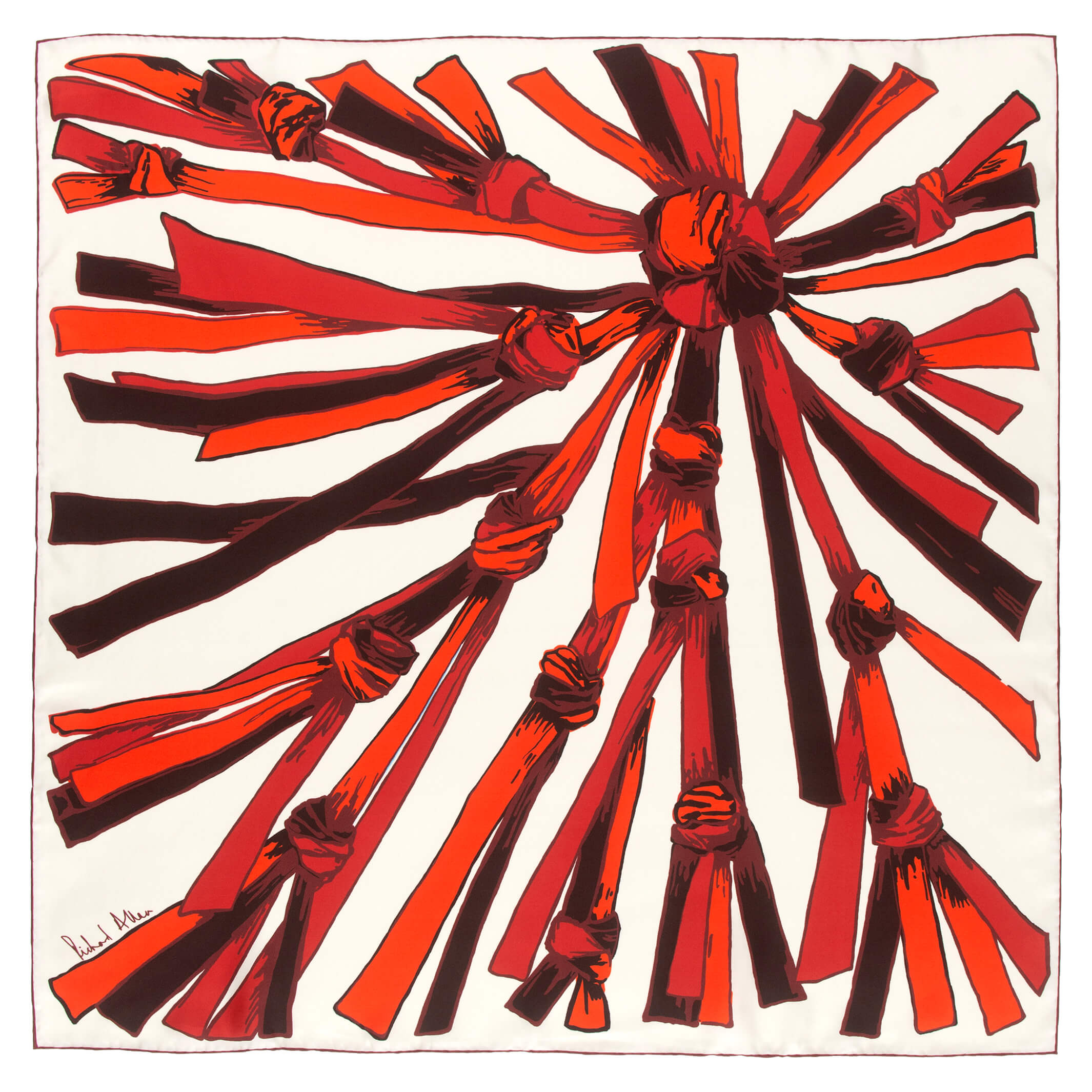 Richard Allan London Women's Red Nexus Silk Scarf In Red