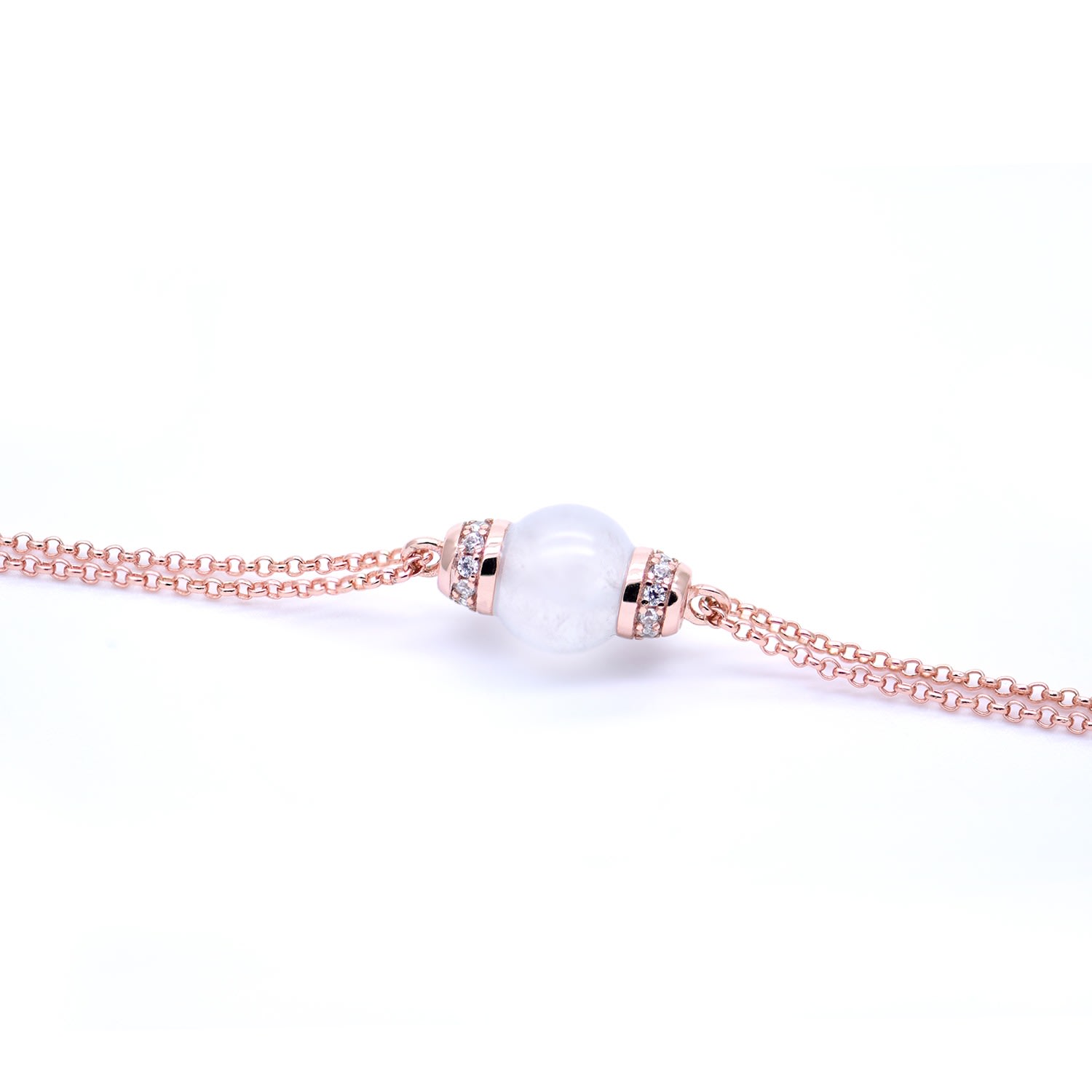 Women’s Rose Gold Eden Bracelet In Ice White Jade Jadeite Atelier