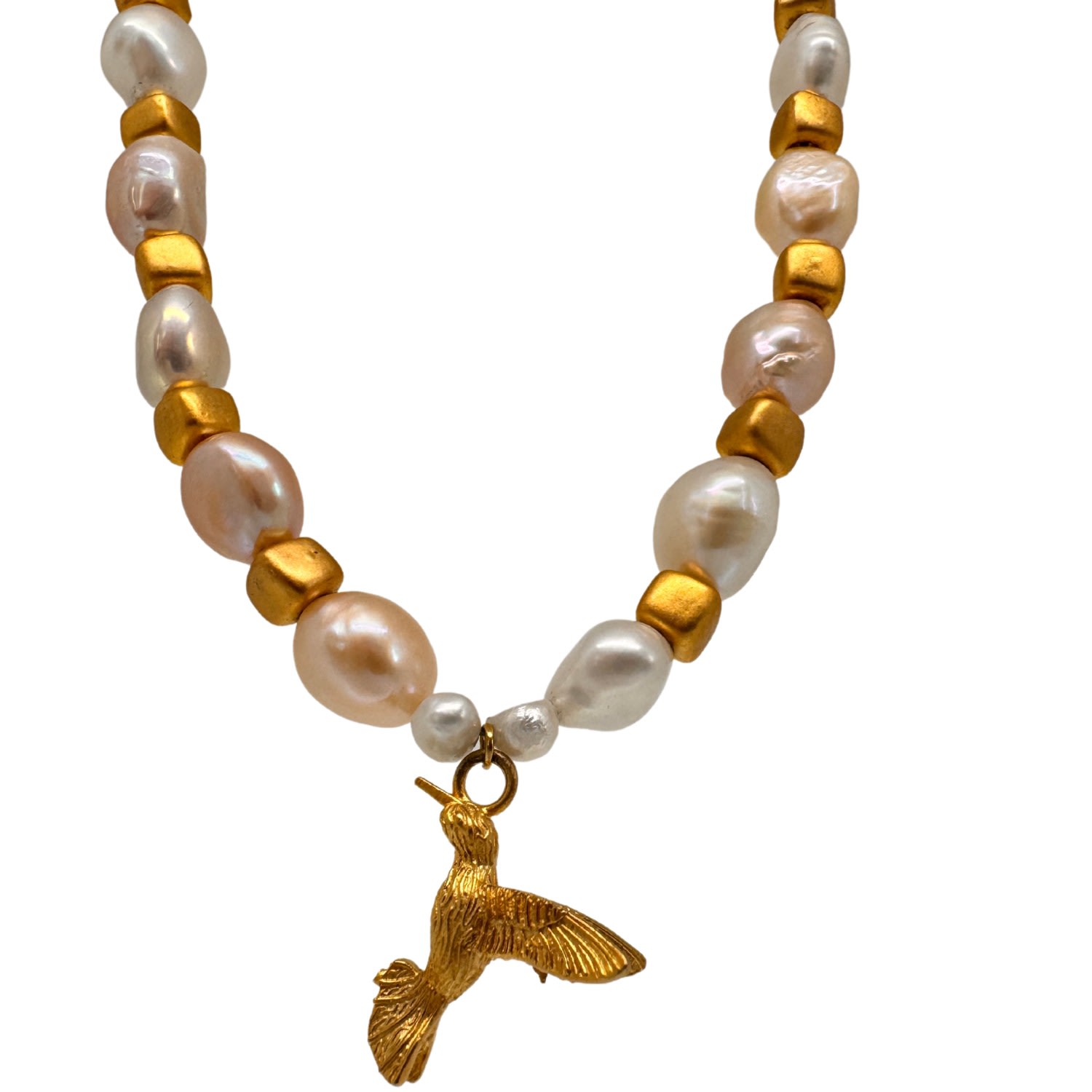 Black And Wild Women's White / Gold Golden Wings And Noir Blossom Necklace In Multi