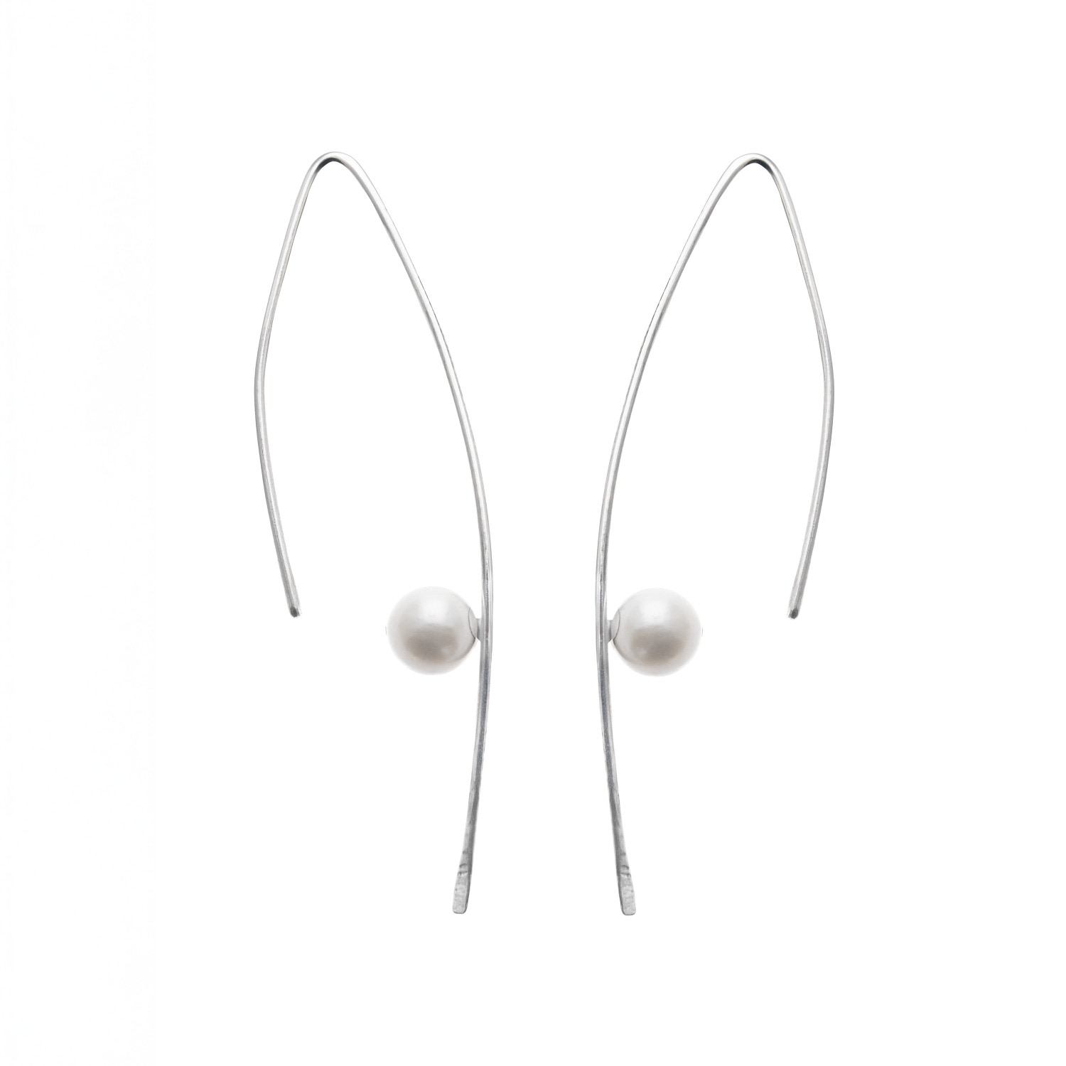 Silver Moon Women's Silver / White Sterling Silver Earrings - Line Of Light In Multi
