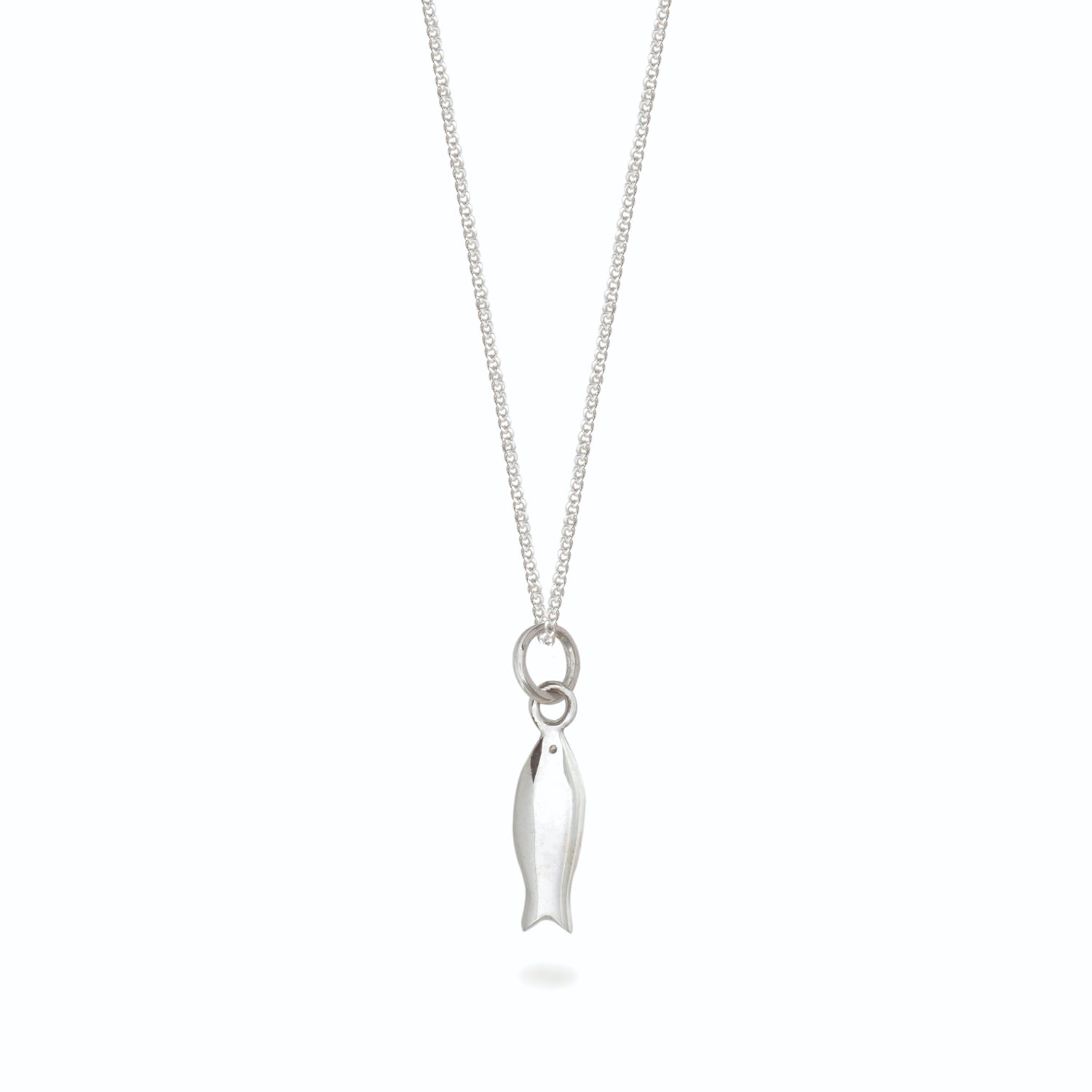 Lime Tree Design Women's Tiny Fish Pendant Necklace Sterling Silver