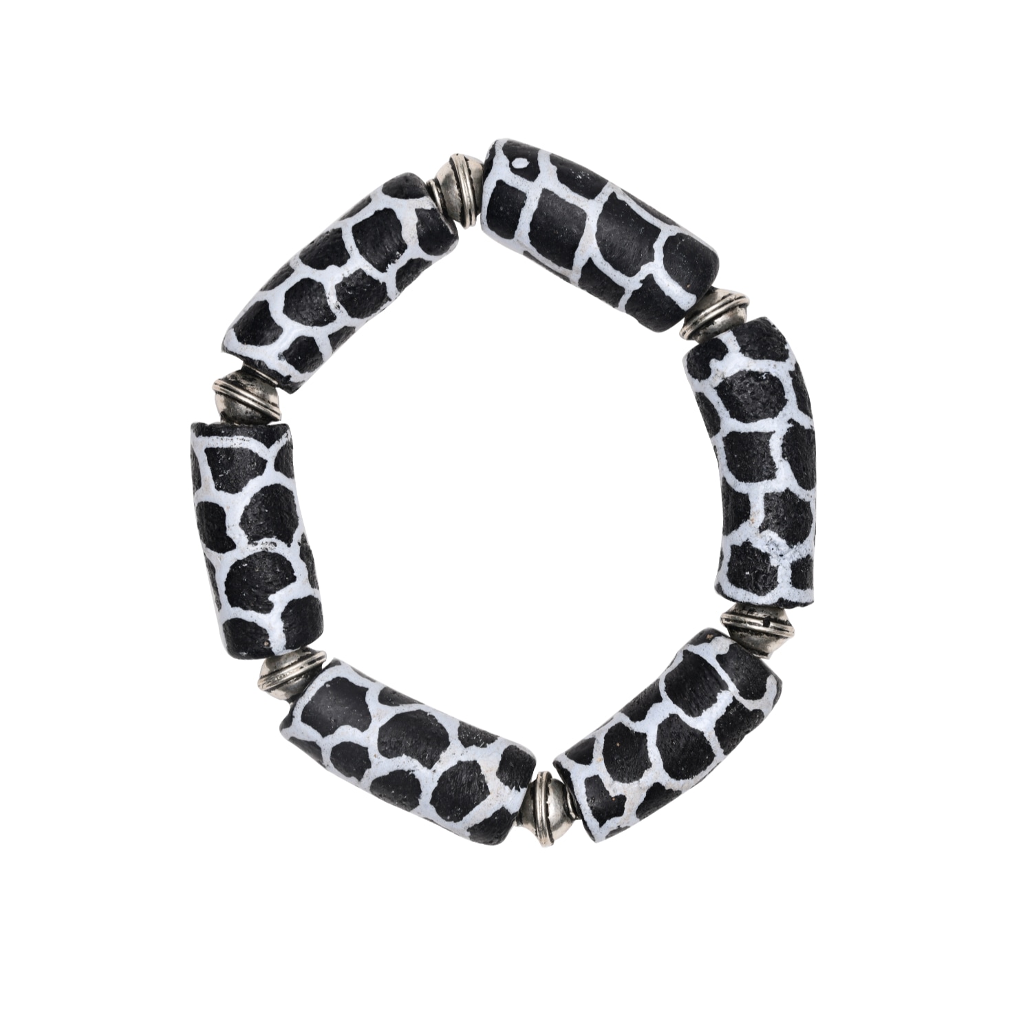 Women’s Binibeca Black White Animal Print Krobo Bracelet Binibeca Design