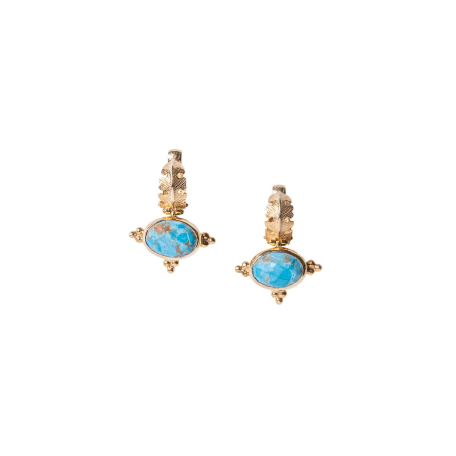 Women’s Athena’s Turkiz Blue Gems Earrings Golden Horn Jewellery