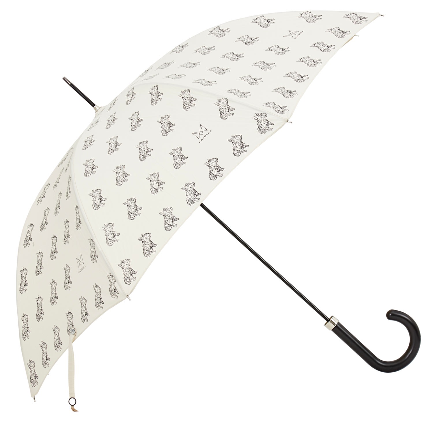 Marokka Design French Bull Dog Geometric Style Umbrella - Black In Black
