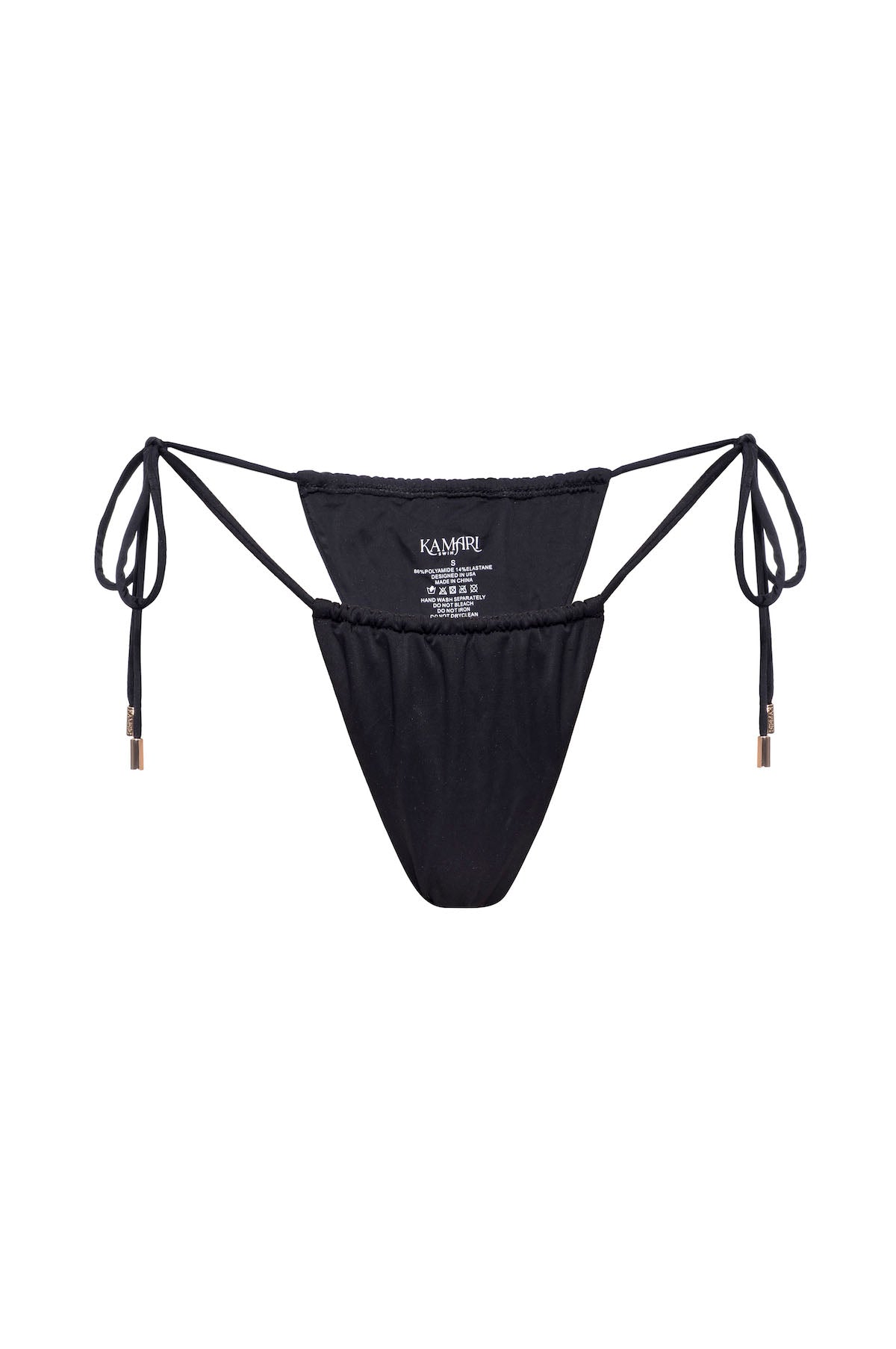 Kamari Swim Women's Black Nora String Tie Bikini Bottom In Black