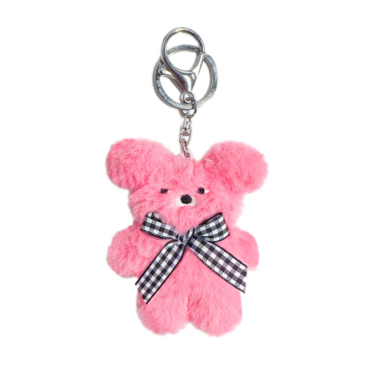 Outofoffice Mini Pink Teddy Bear Keychain In Pink
