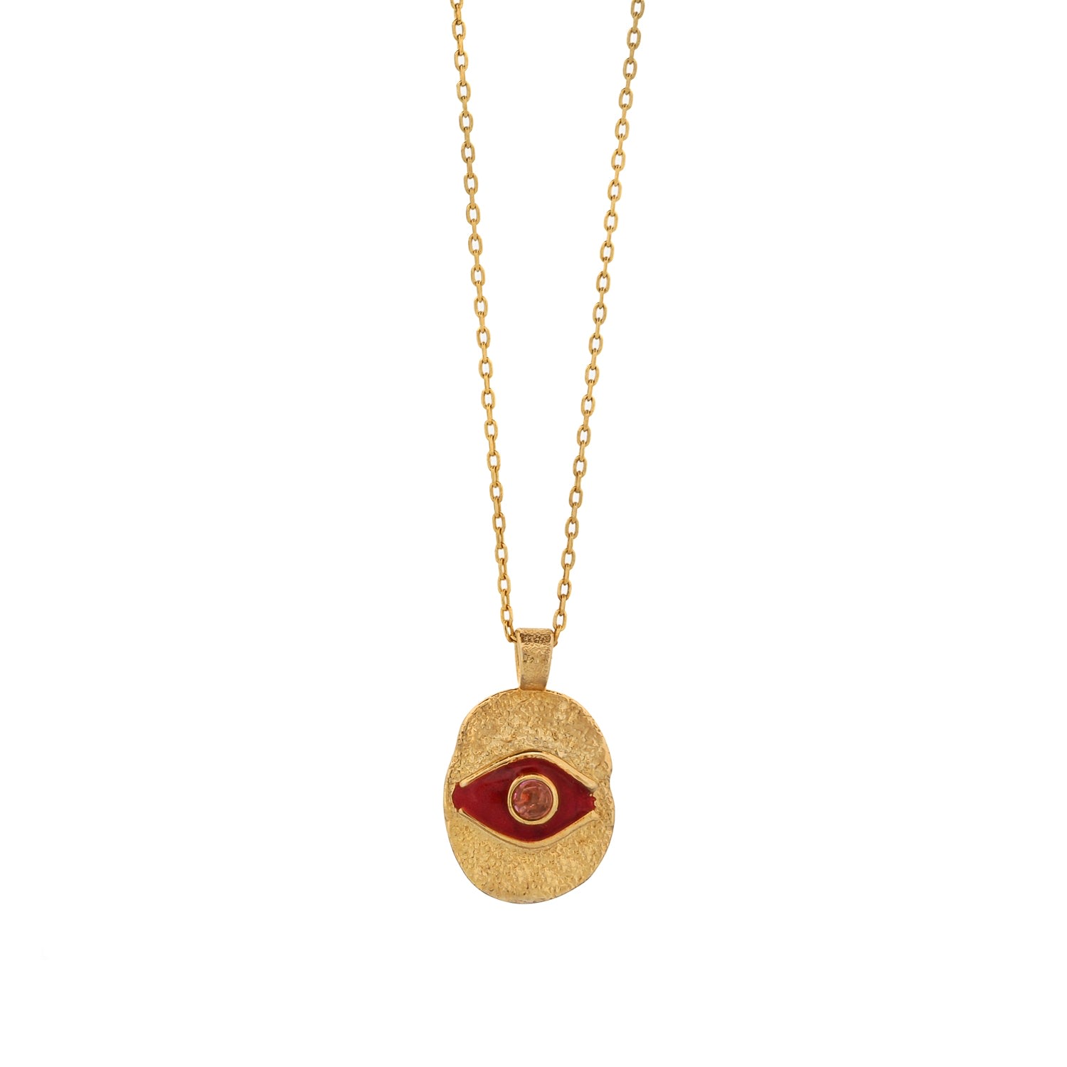 Women’s Red / Gold / Pink Good Fortune Red Evil Eye Gold Necklace - Red Ebru Jewelry