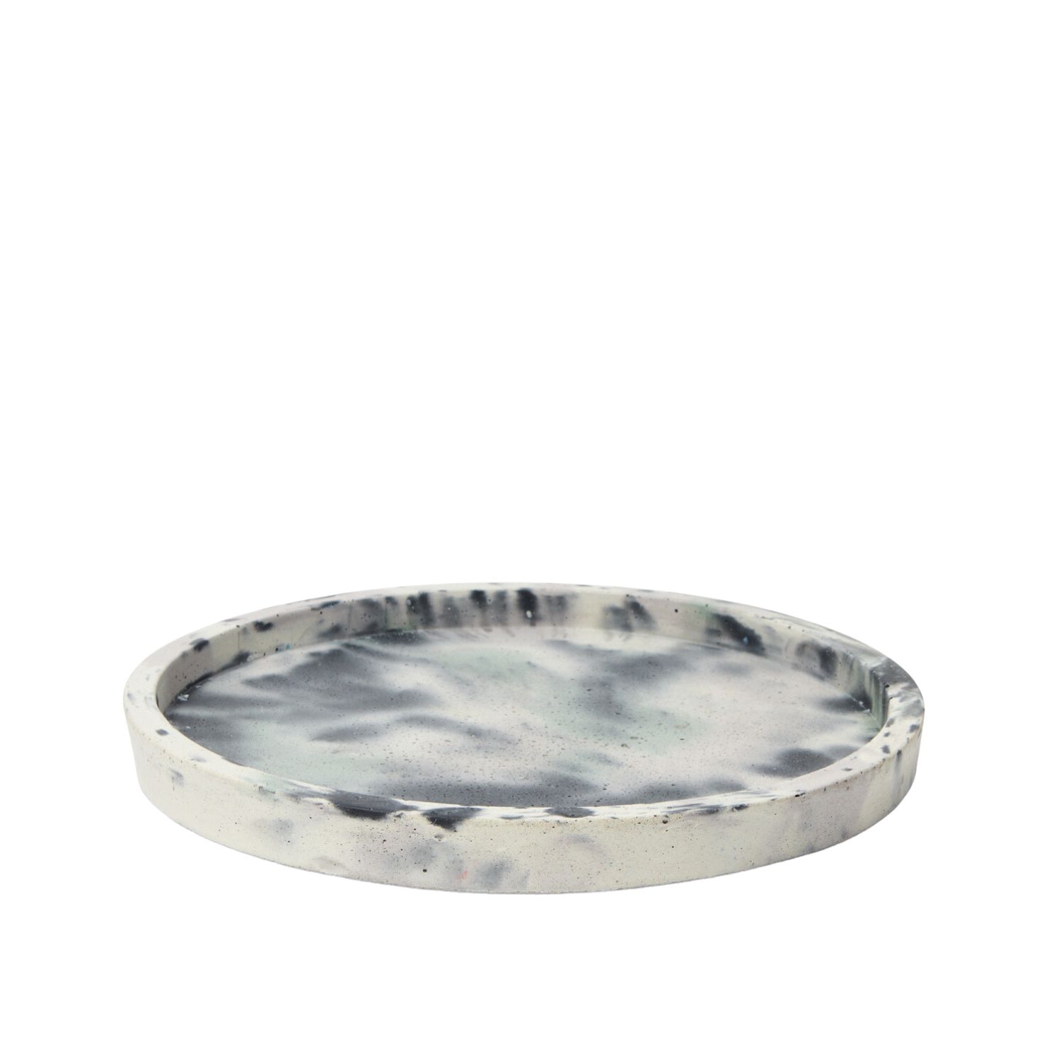 Green / Grey / Pink Round Concrete Tray - Grey, Green And Lilac Smith & Goat