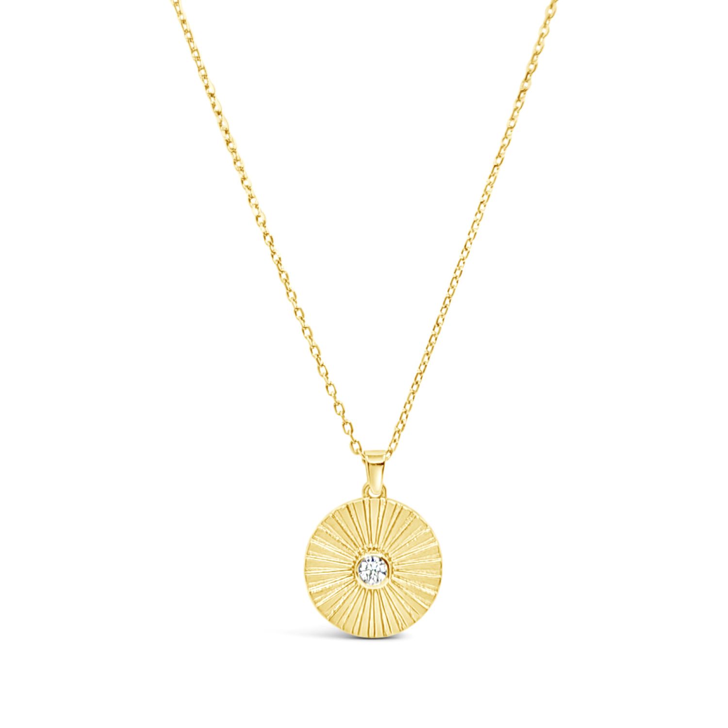 Lutiro Women's Gold / White Medallion Pendant-white Cz-gold In Multi