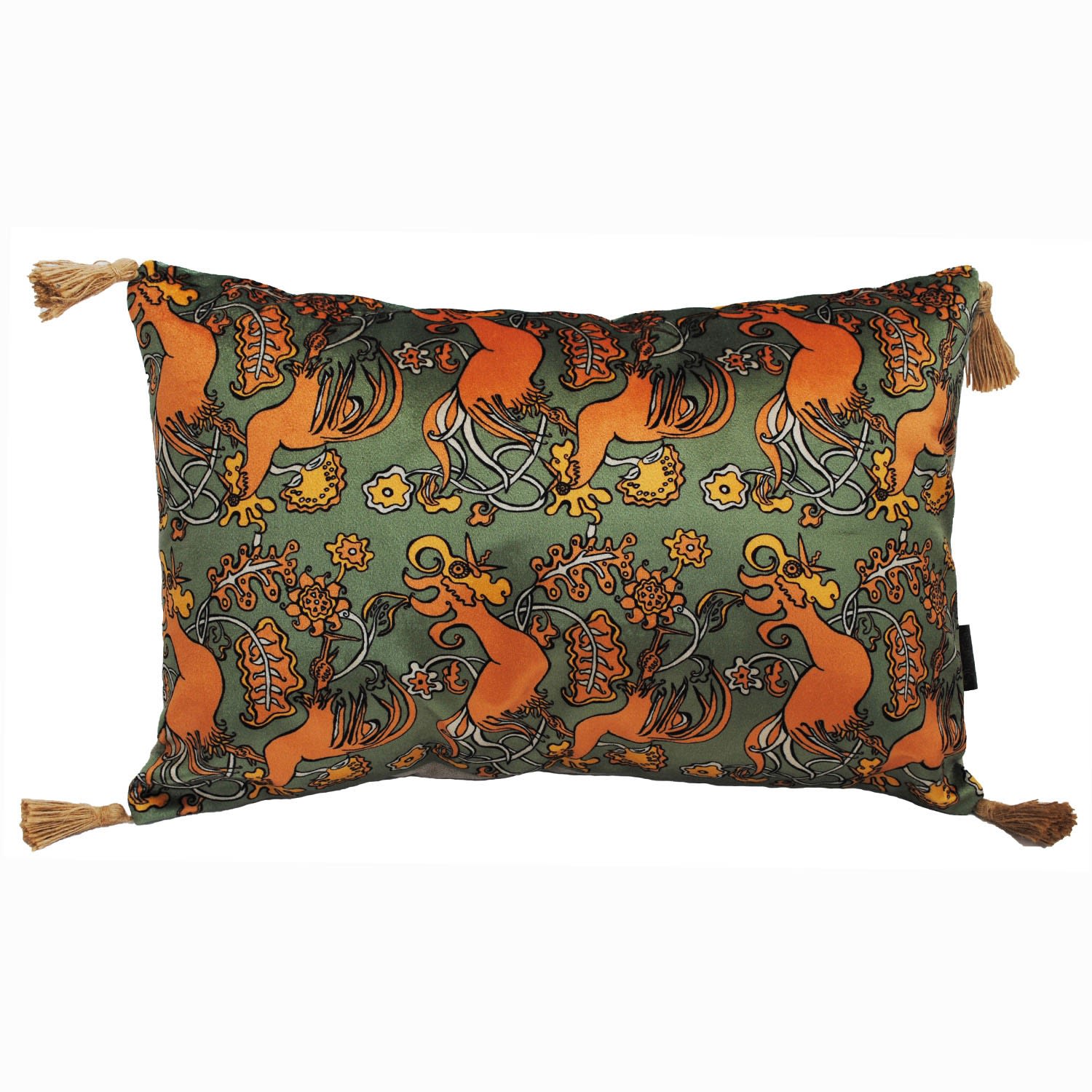 The Country Chicken Green Rectangle Cushion Laura B Interiors