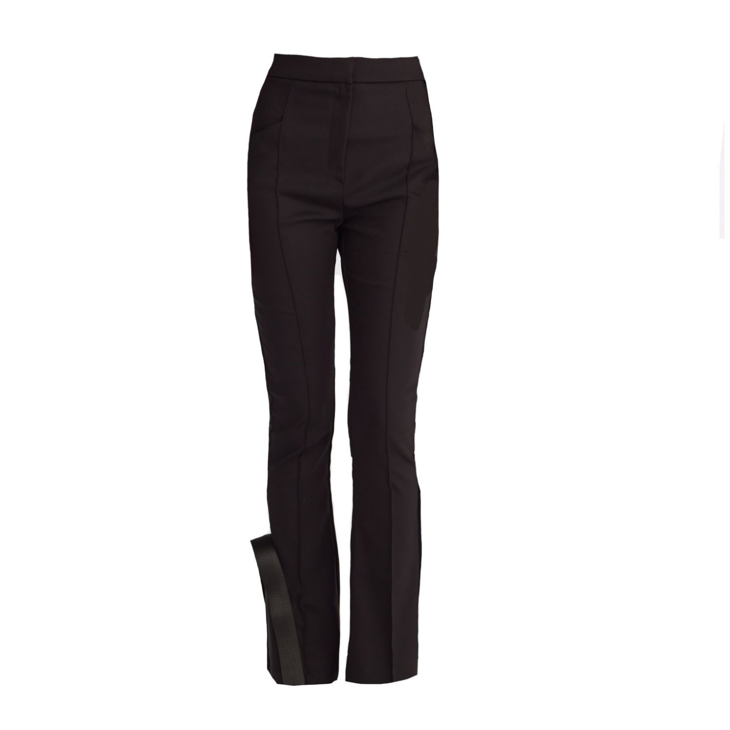 Mirimalist Women's Black Tux Flare Pants In Black