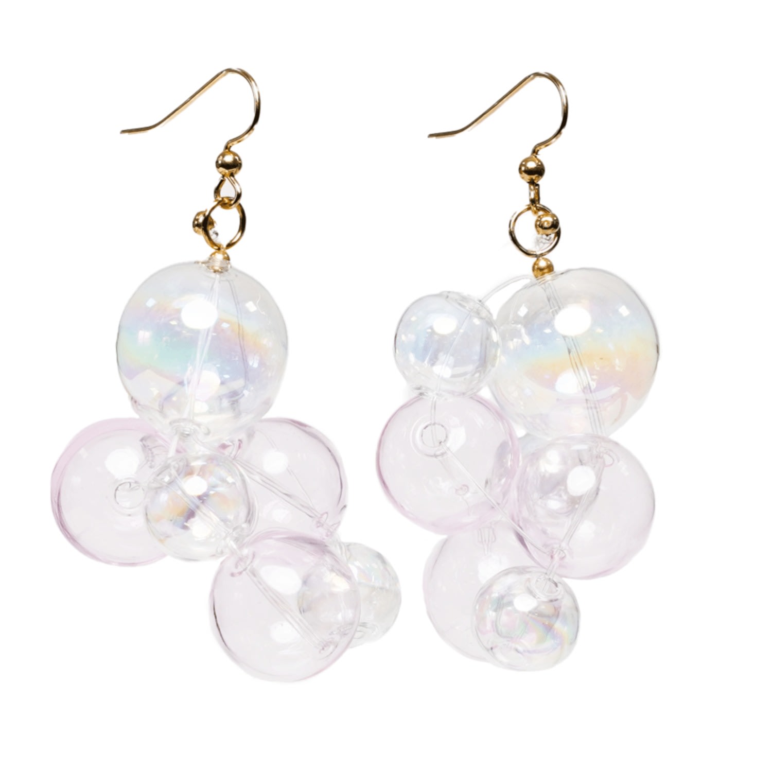 Women’s Gold Original Pink Bubble Earrings Baillie Celene