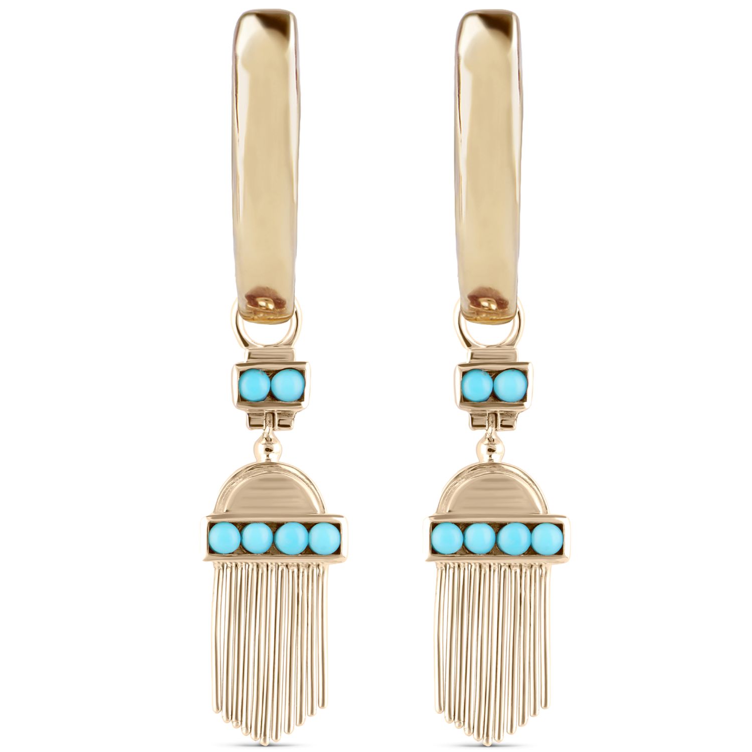 Zohreh V. Jewellery Women's Gold / Blue Limited Edition Aztec Turquoise Hoop Earrings 9k Gold In Multi