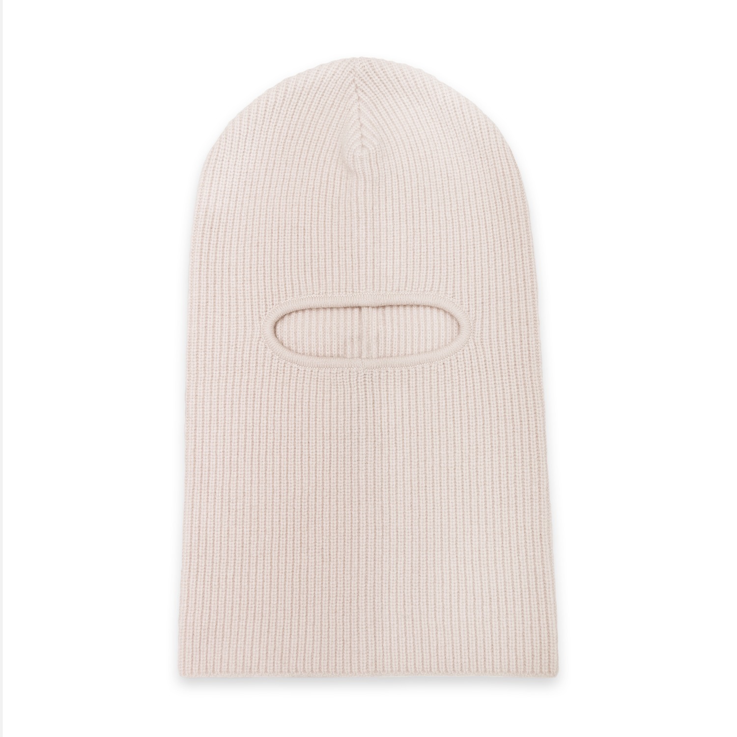 Women's Neutrals Merino Cashmere Aurelius Fisherman Rib Balaclava - Oyster | Medium | Paul James Knitwear