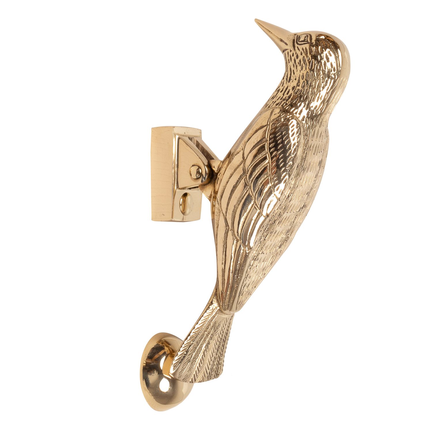 Adams & Mack Gold Woodpecker Door Knocker