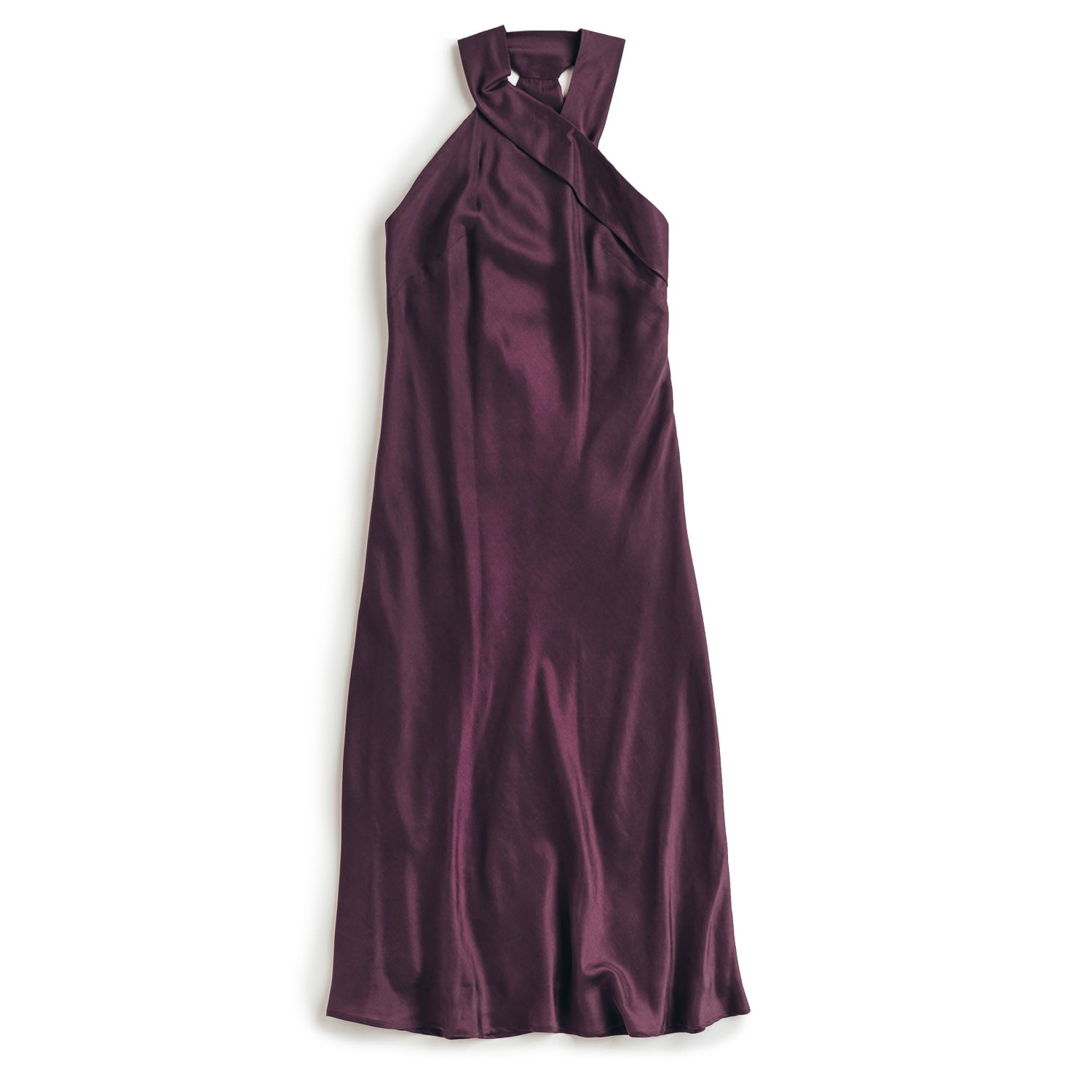 Mionè Women's Halter Neck Silk Dress - Pink & Purple In Multi