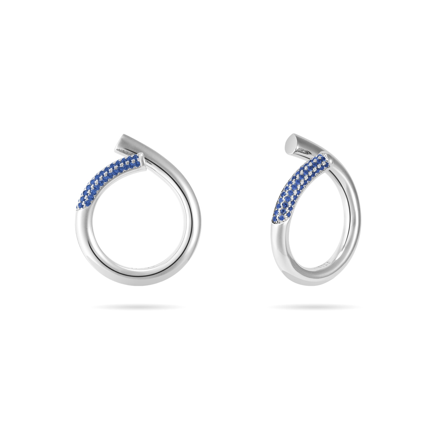Meulien Women's Silver / Blue Open Twist Waterdrop Ring - Silver, Blue Stone In Metallic